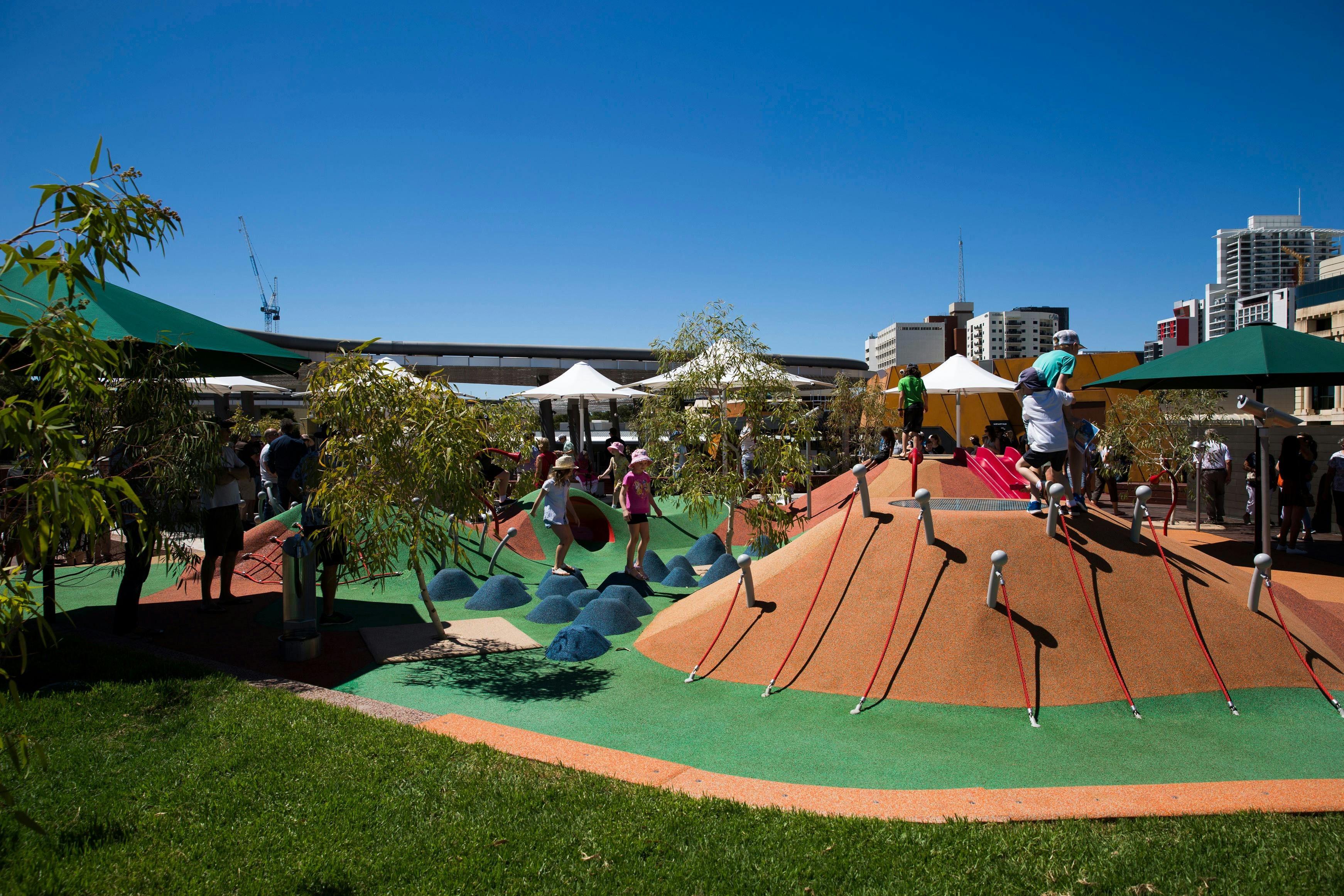 Bring the kids to enjoy the play space at Yagan Square