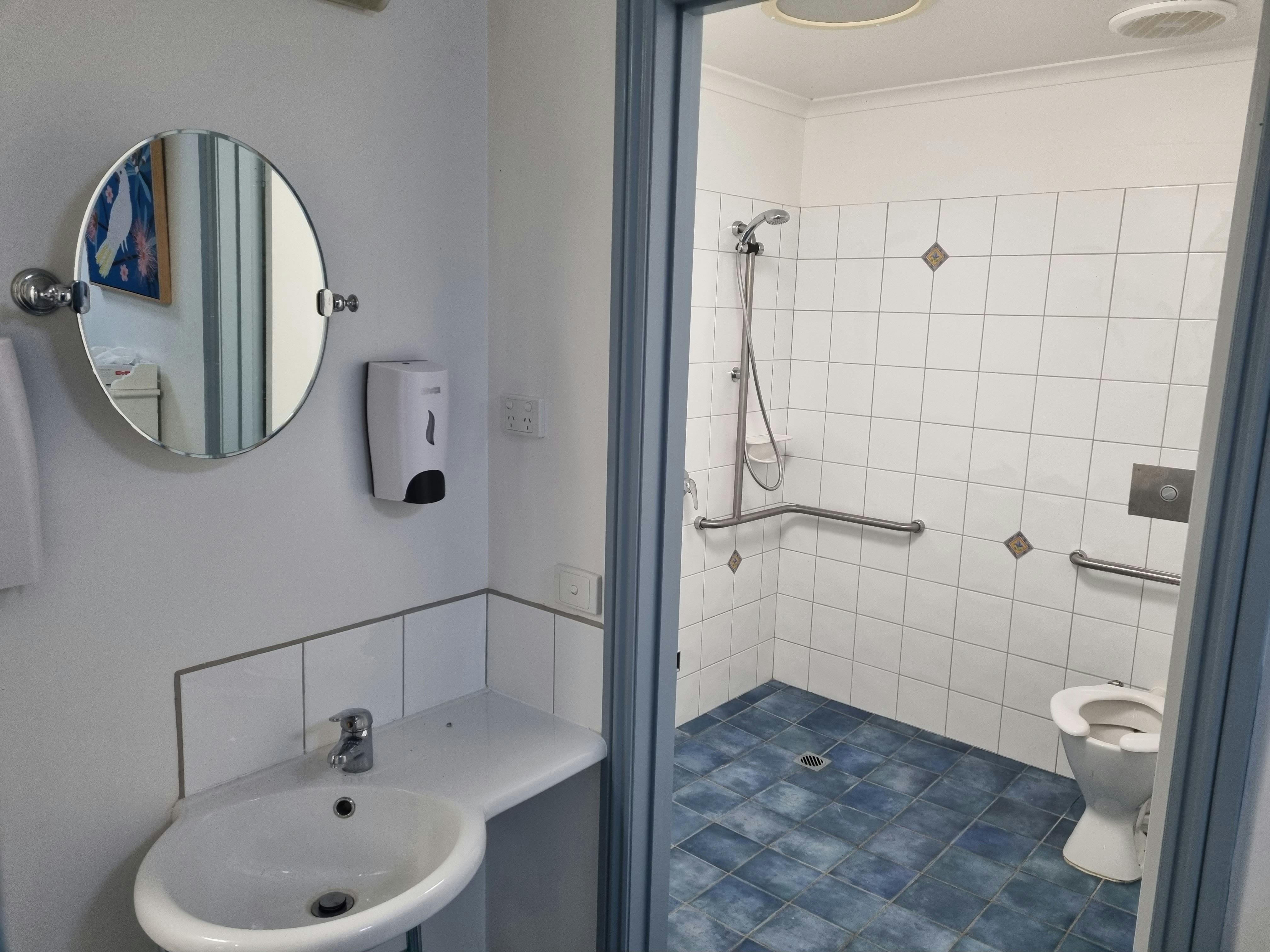 Bathroom facilities showing disabled access toilets