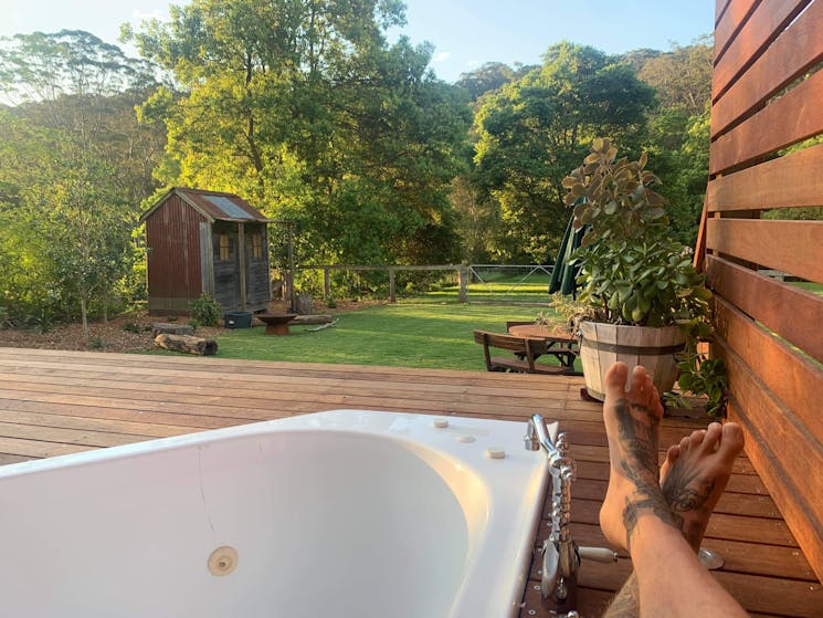 outdoor spa bath