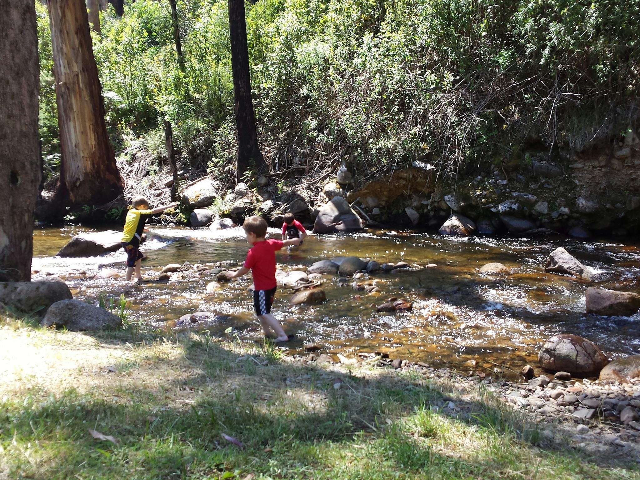 Delatite River rocky pools at Mirimbah Park