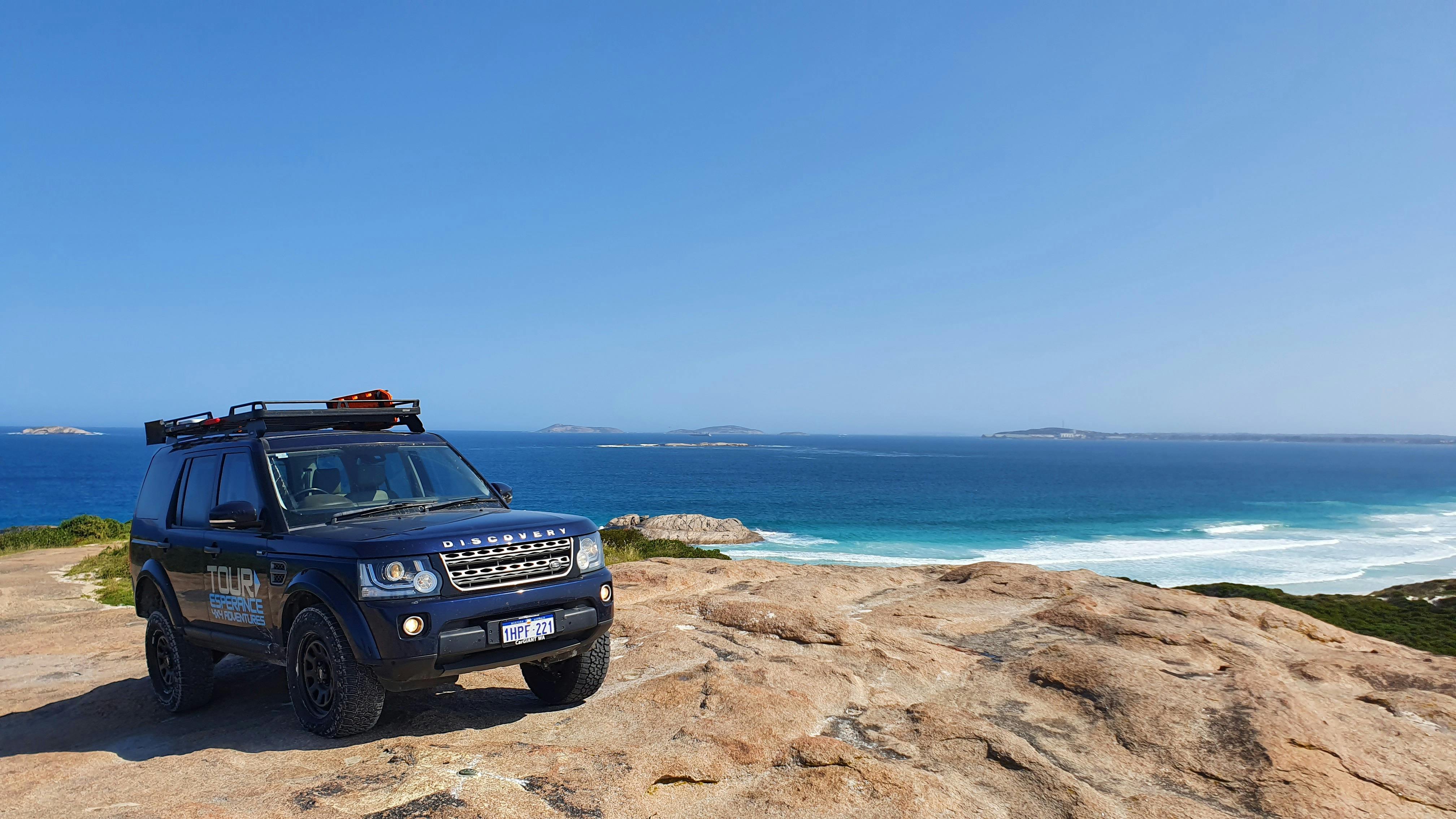 Land Rover atop Wylie Rock