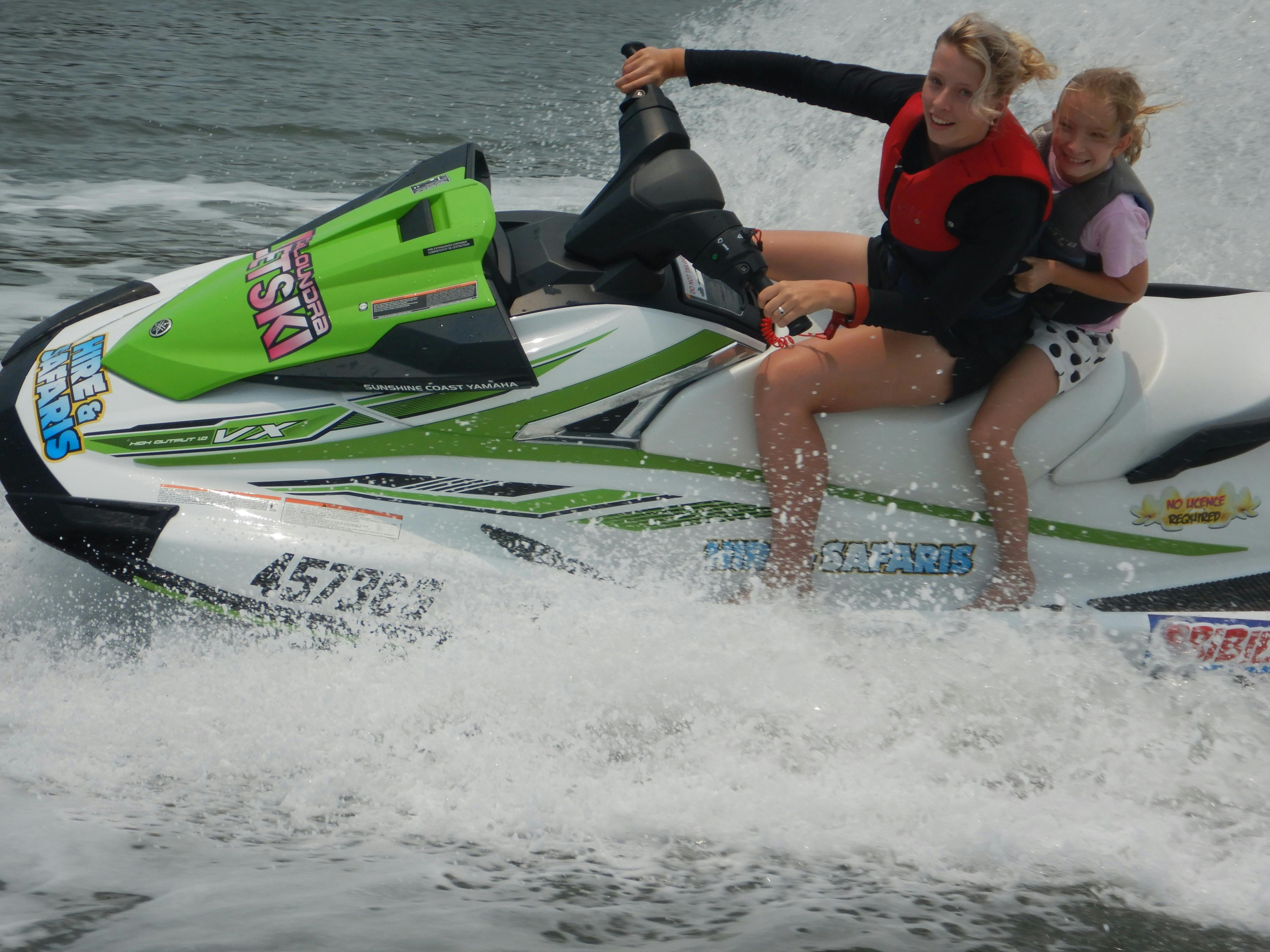 Sisters in action - if you are over 16 you can drive solo, but you need to be 8 to be on the backc