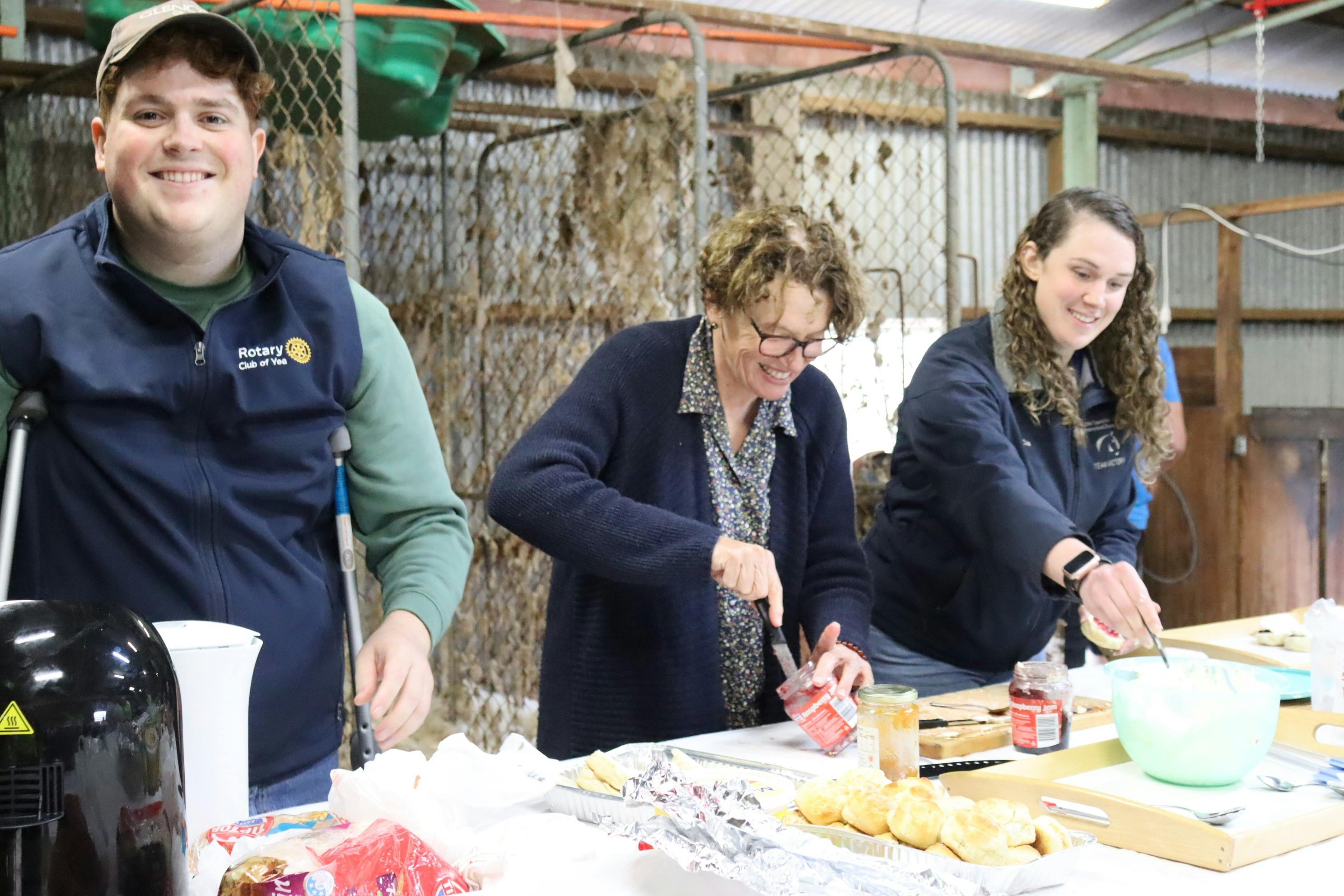 Scones in the shearing shed