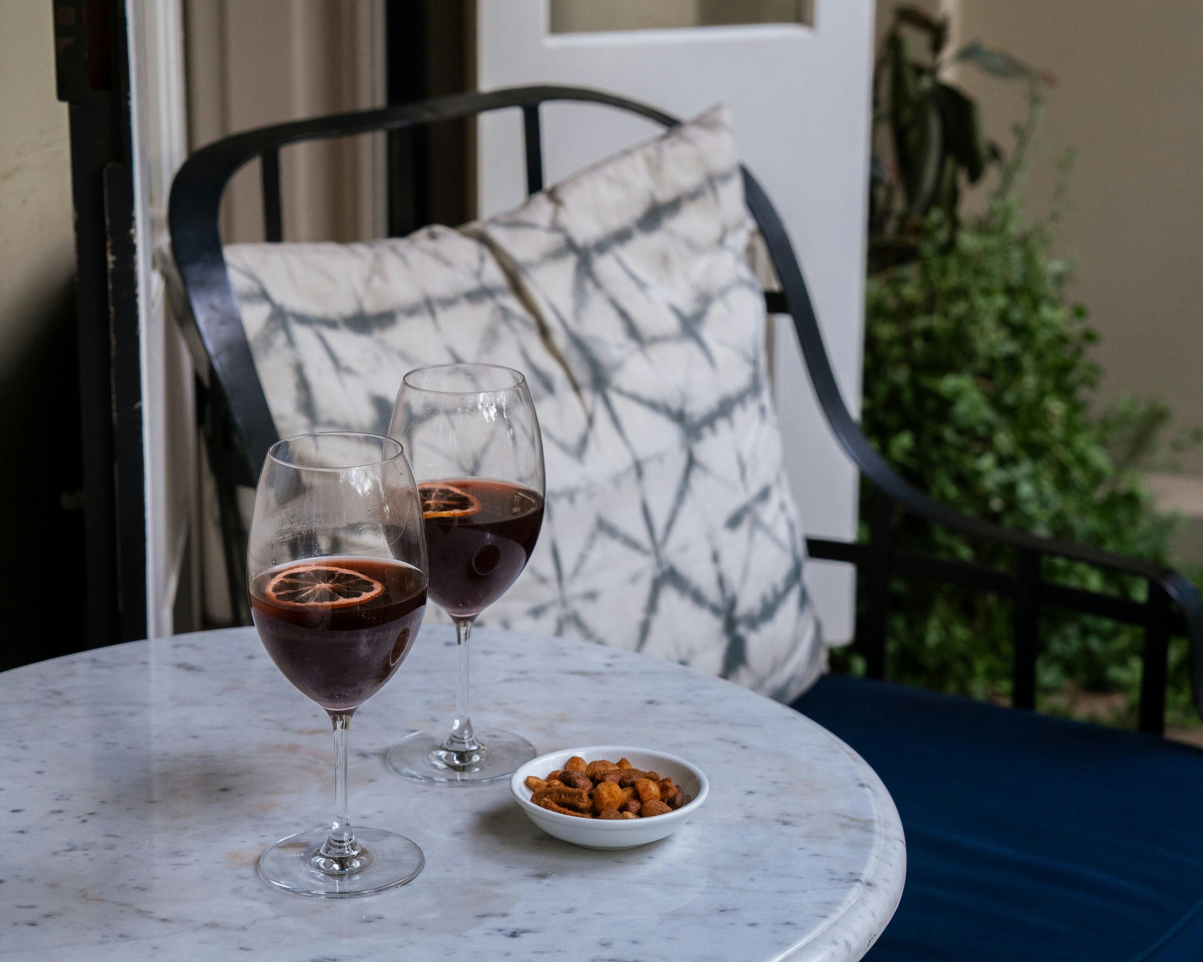Mulled wine on the terrace of Spicers Potts Point