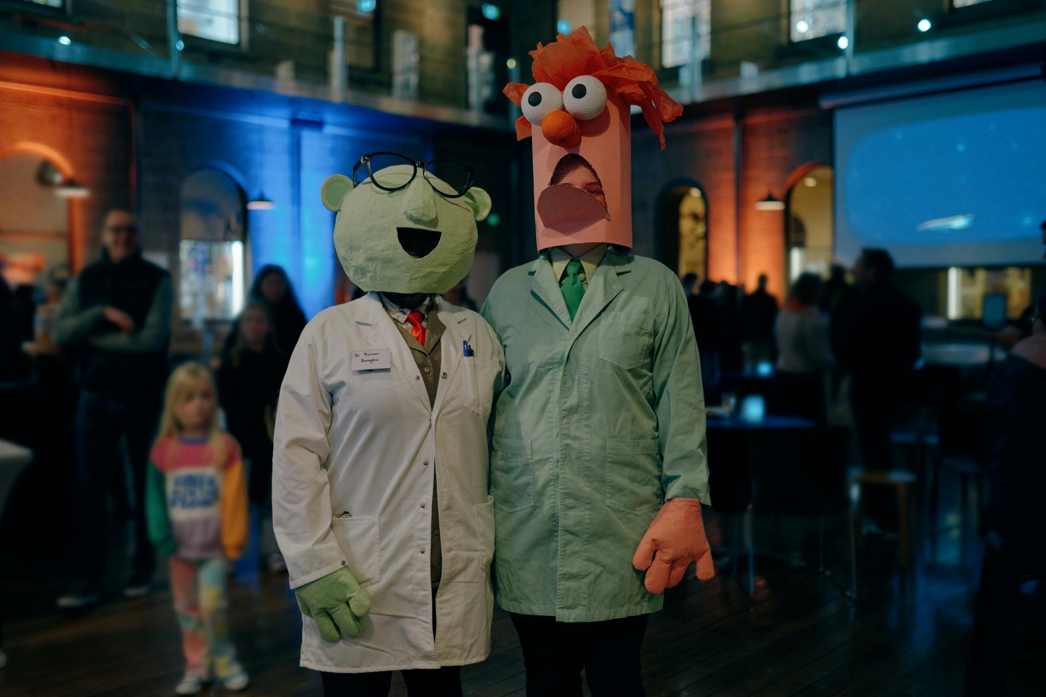 Beaker and Bunsen dress ups at TMAG After Dark