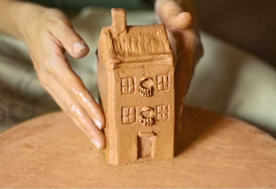 clay tealight house