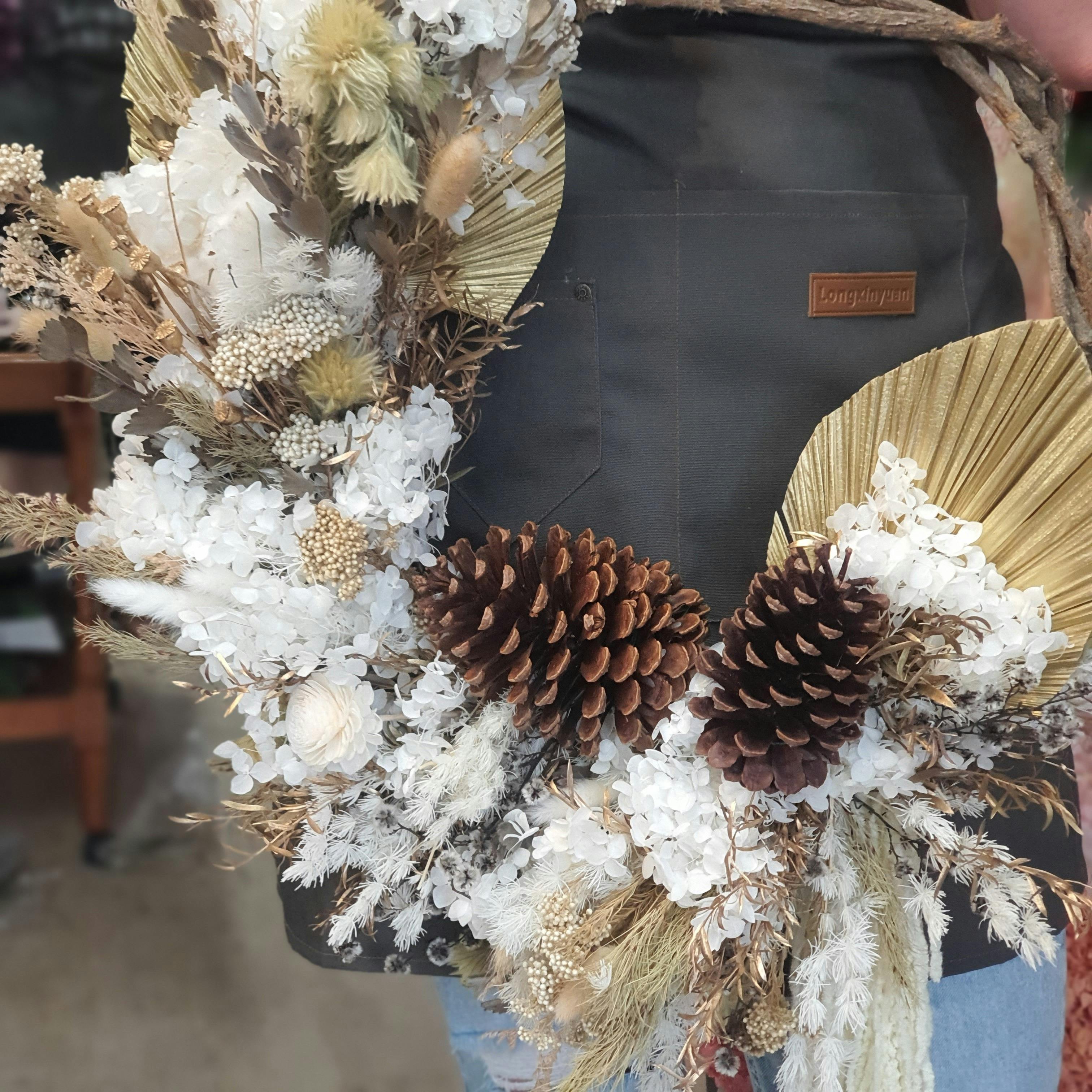 Everlasting Christmas Wreath Workshop with dried & preserved Flower