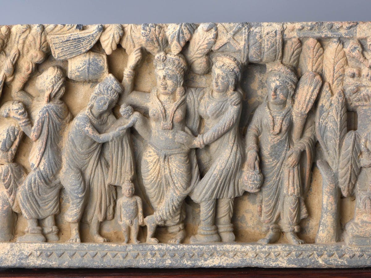 Very Important Gandharan Relief Depicting the Birth of Buddha