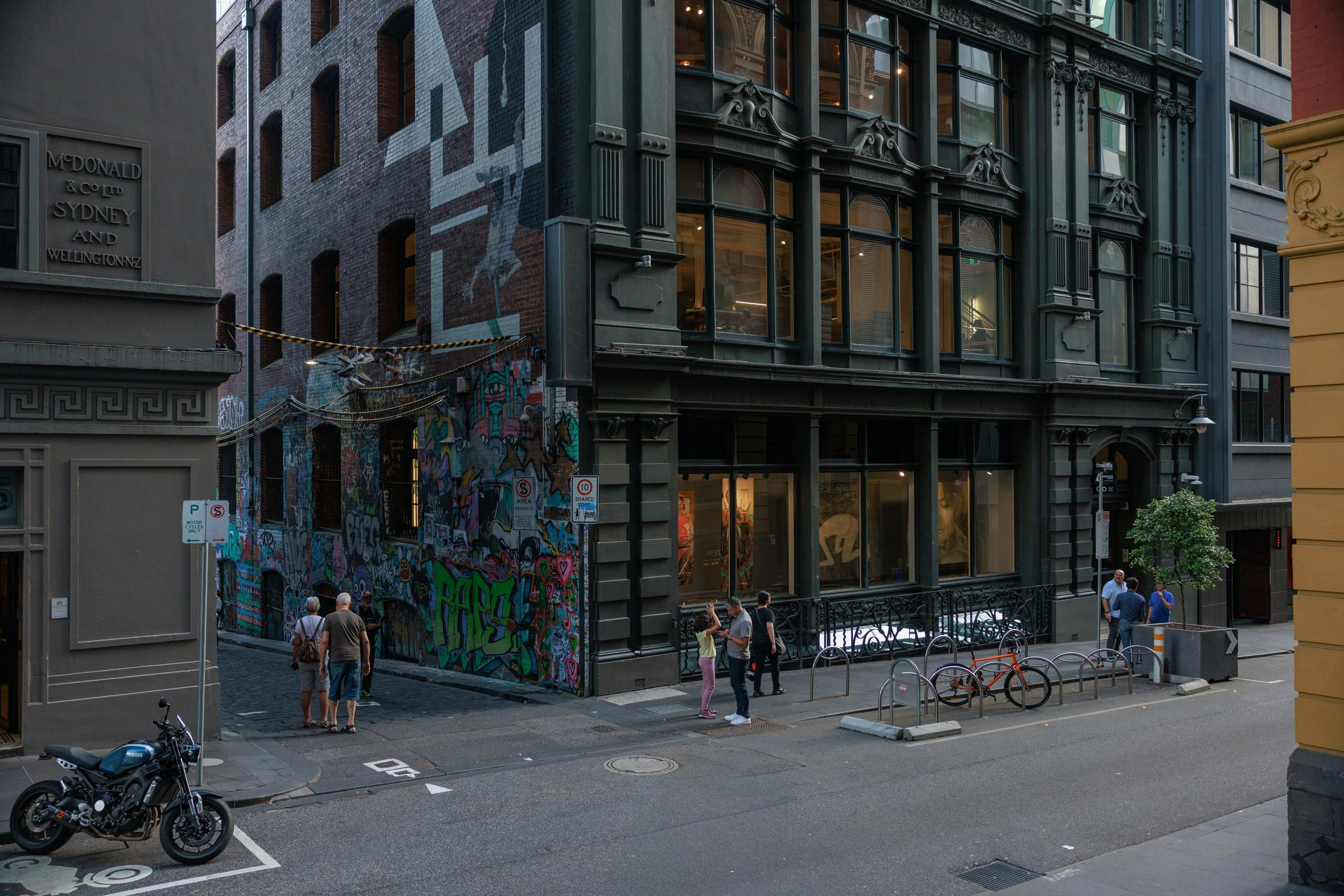 Street art gallery on the corner of Hosier Lane and Flinders Lane
