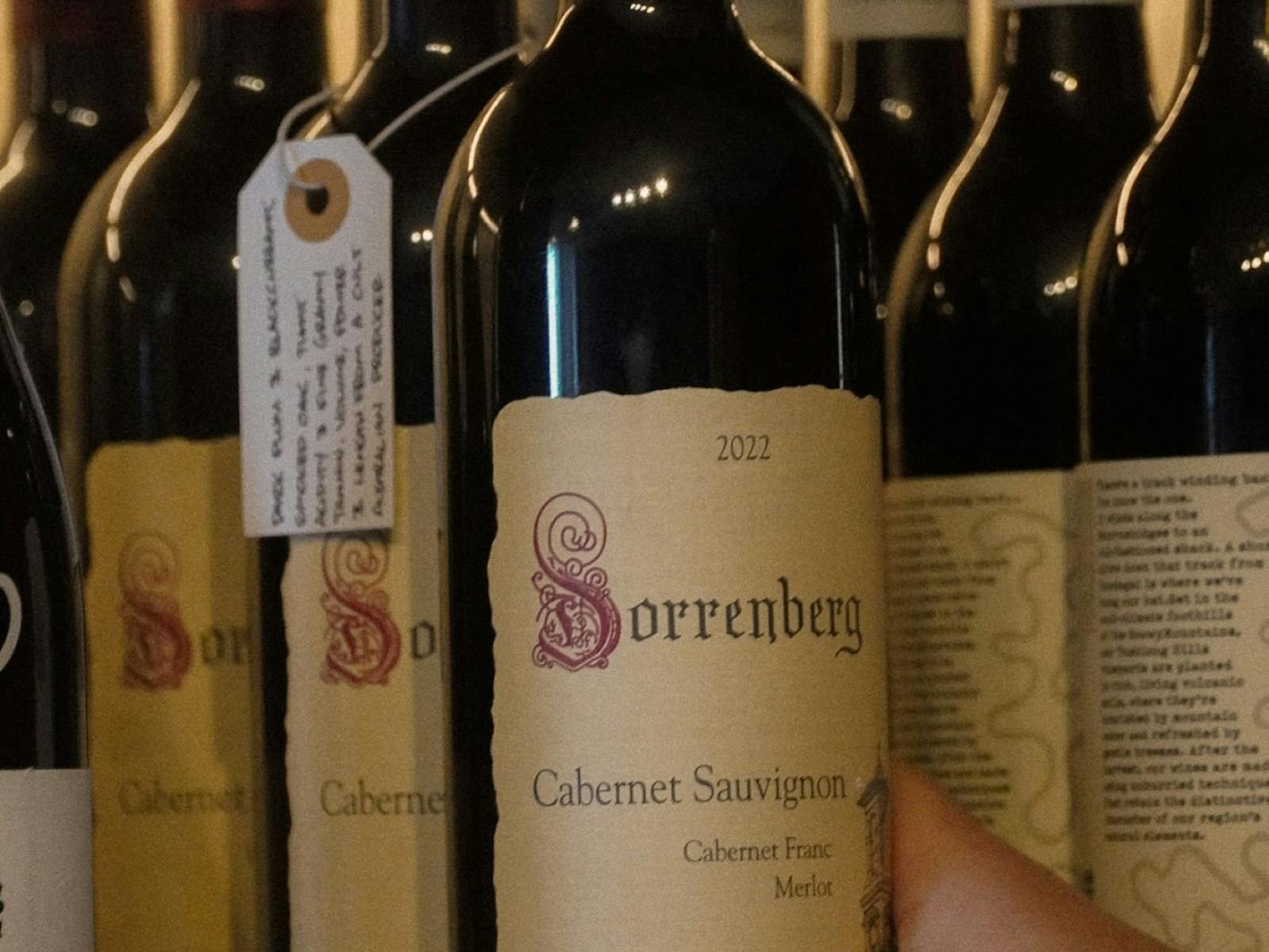 Wine on the shelf at Smokey's