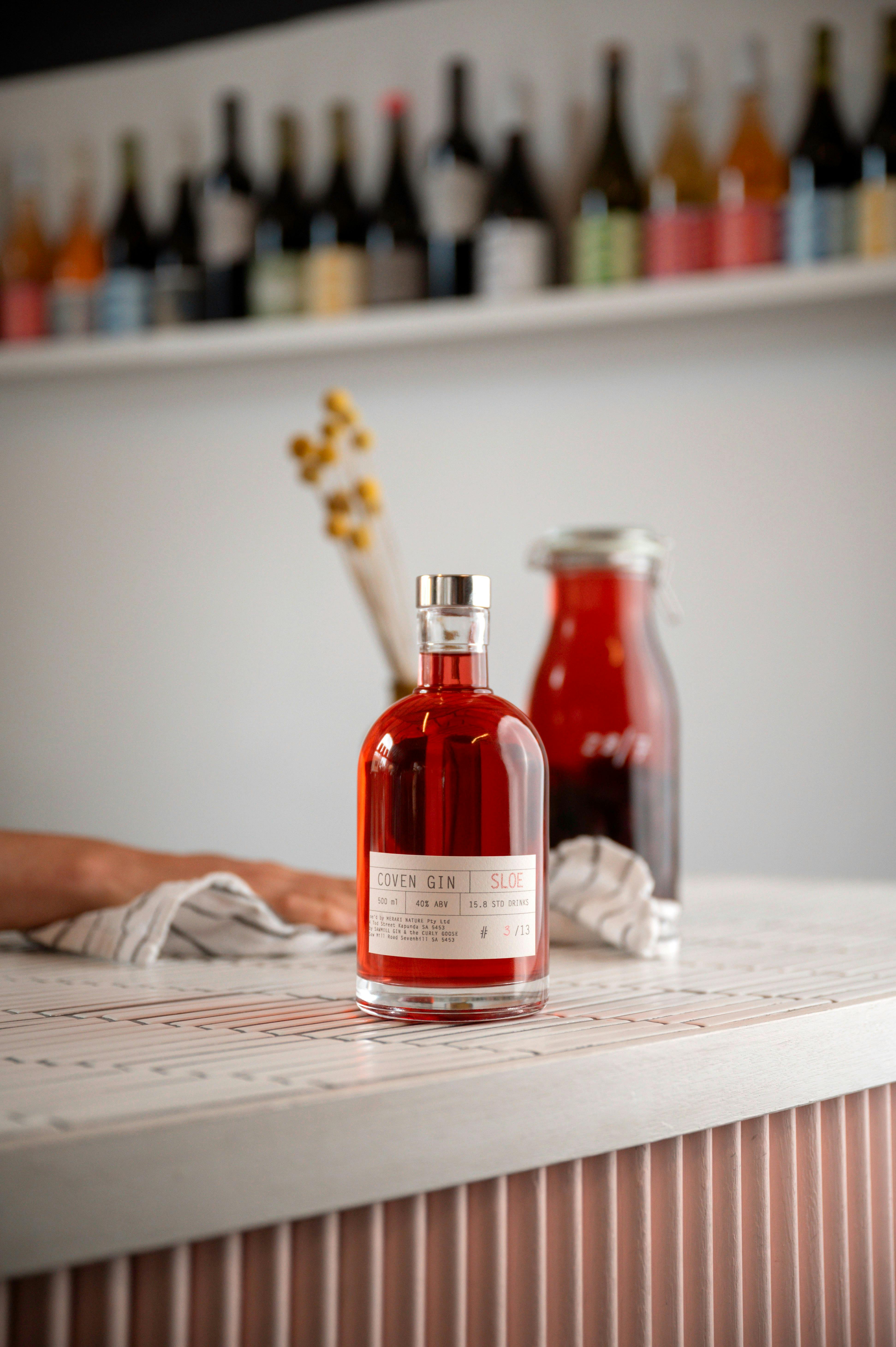 A bottle of gin