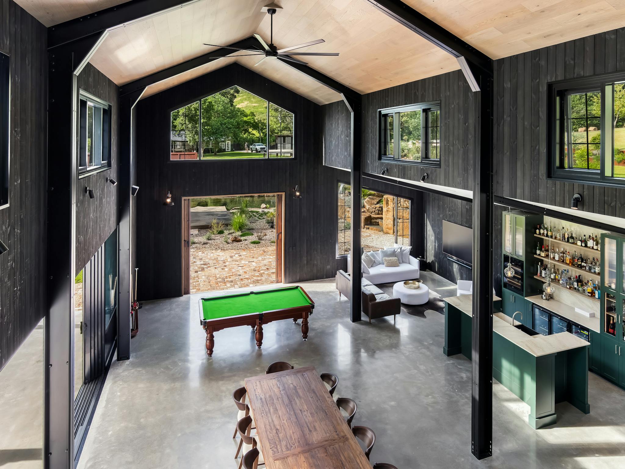 dining and pool table