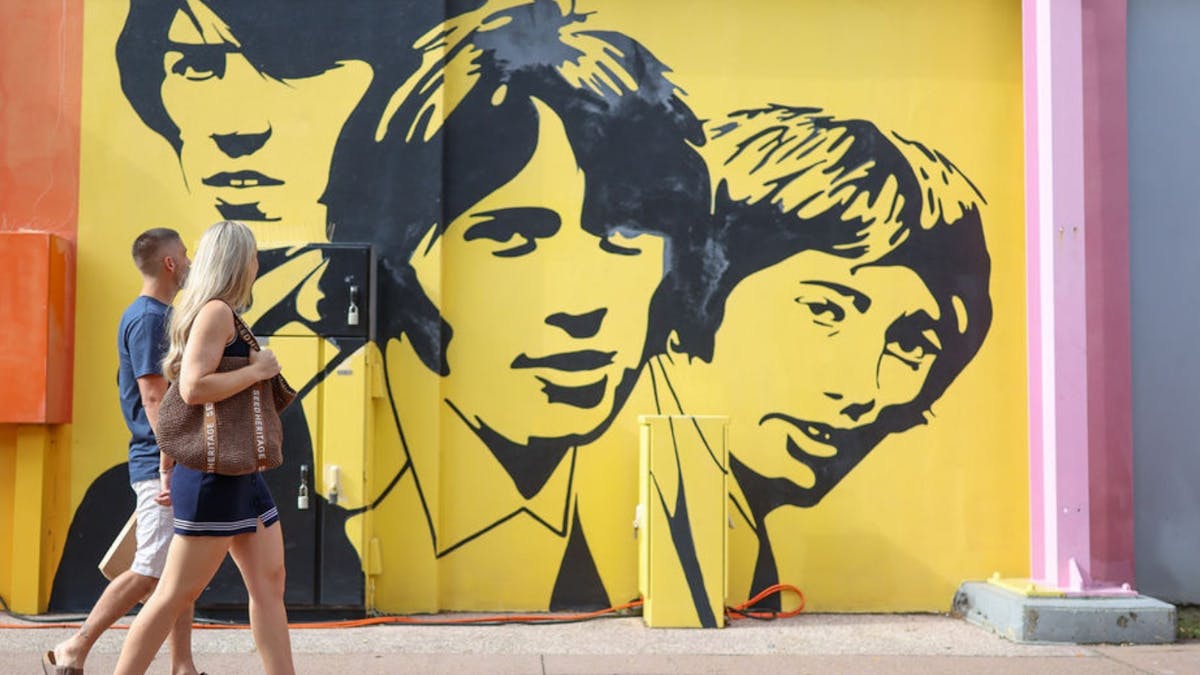 Walking past Bee Gees Mural