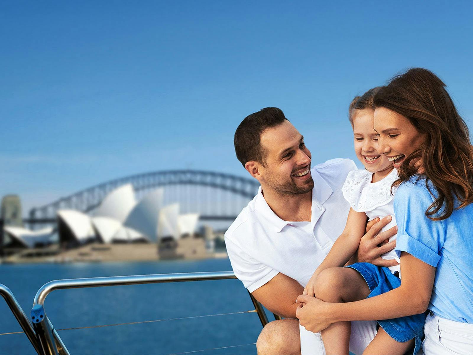 A family enjoying the Magistic Lunch Cruise experience