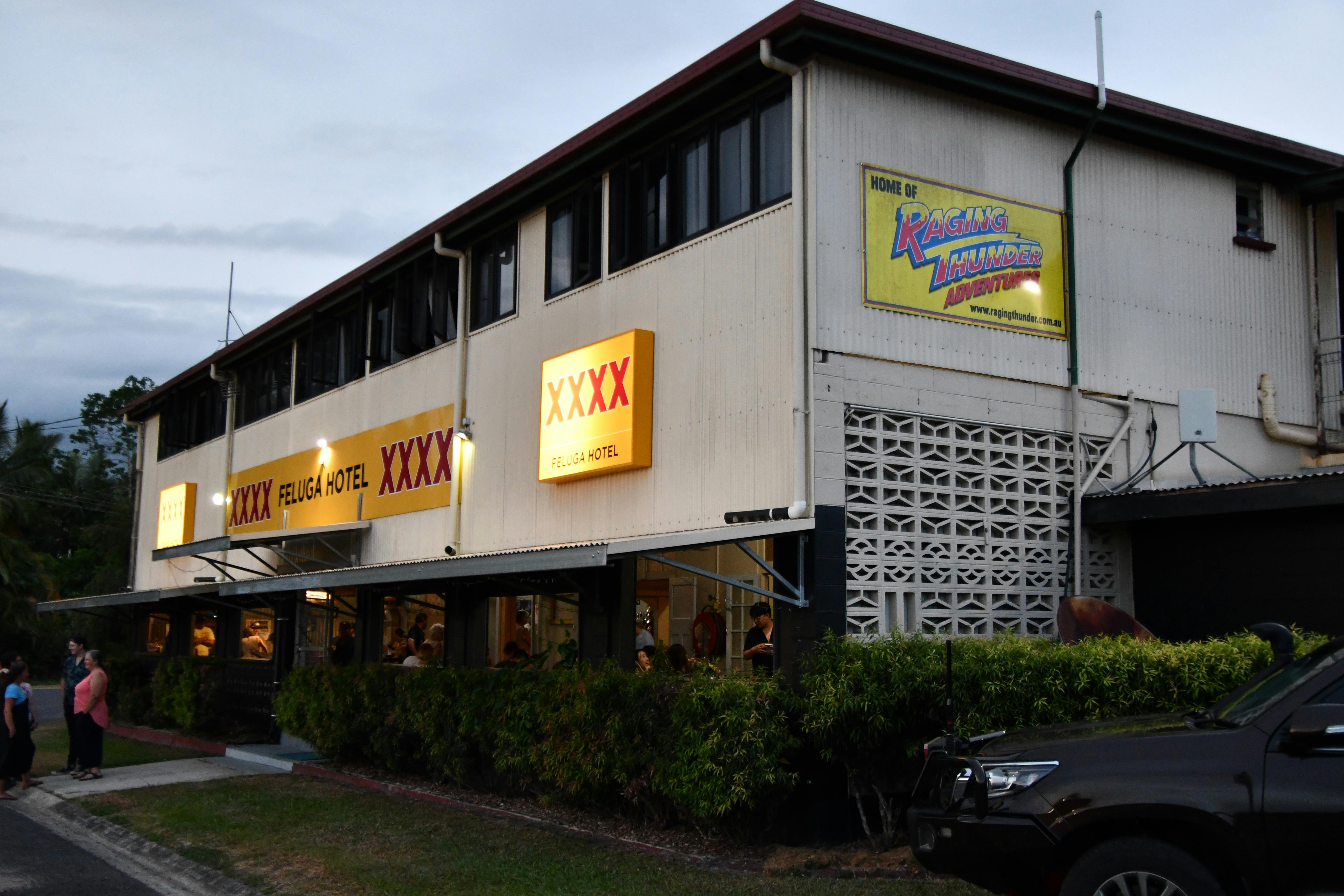 Exterior shot of the Feluga Hotel in Tully, Tropical North Queensland