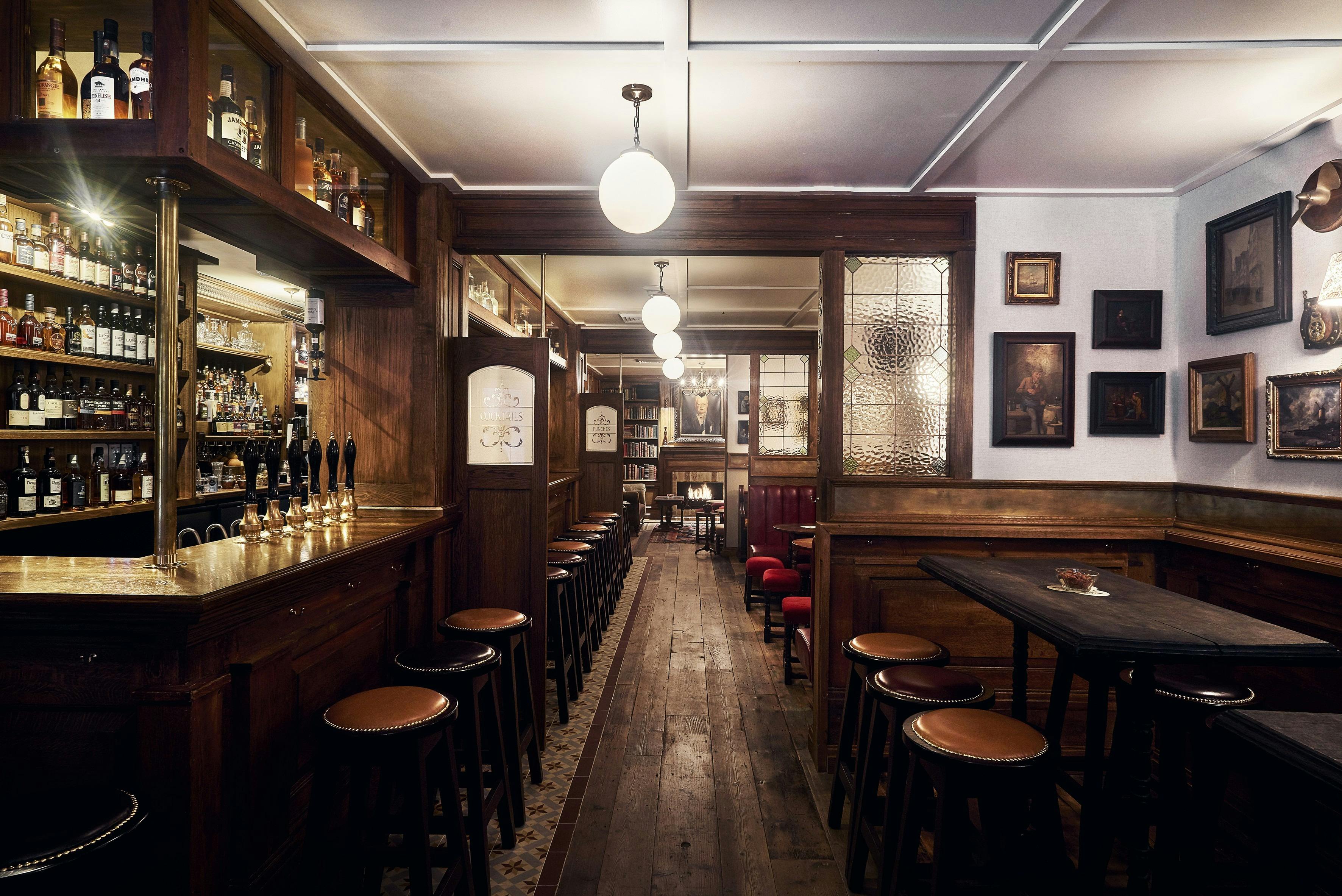 A small bar with a big selection of spirits