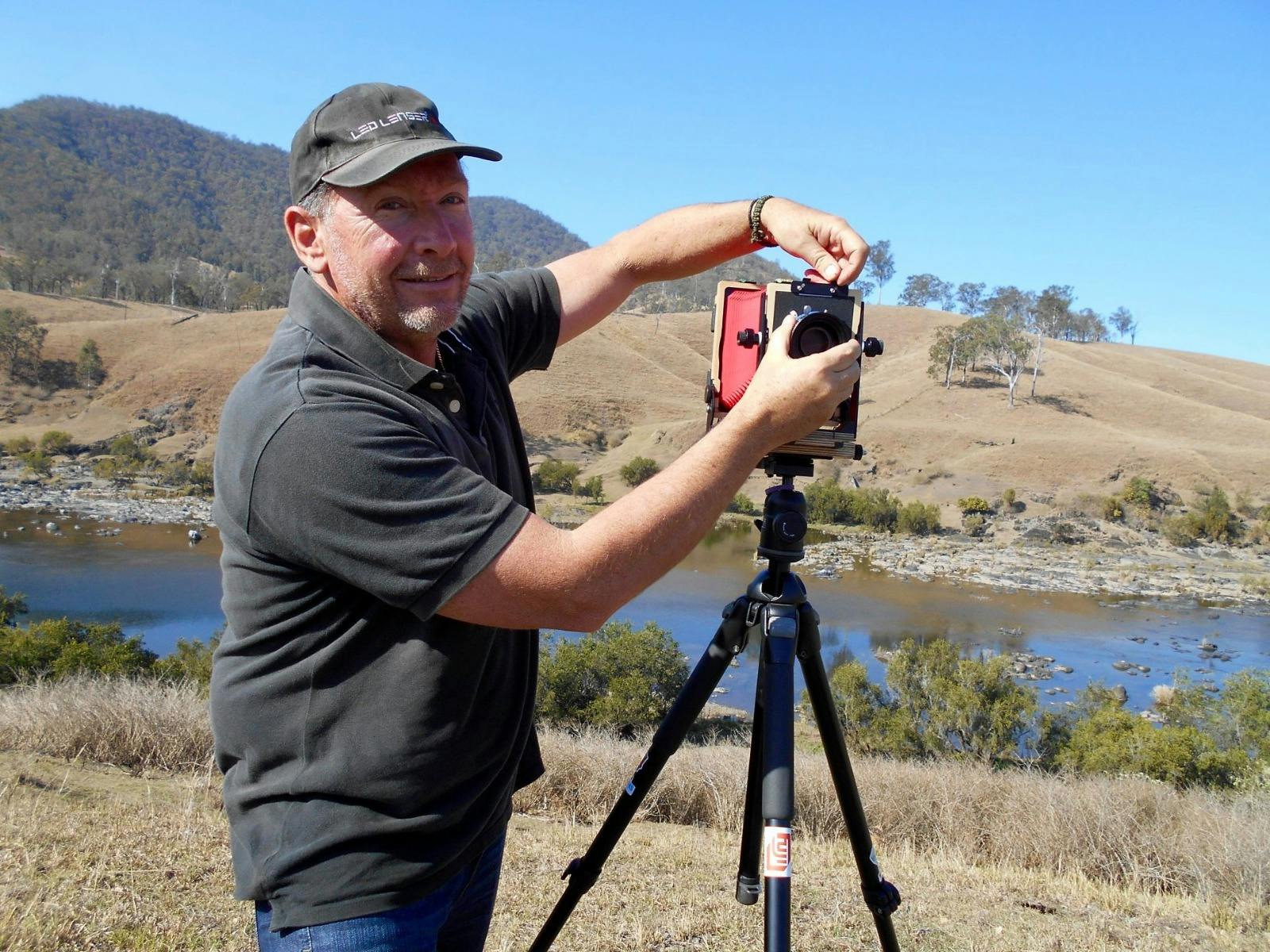 An artist on residency at Coombadjha Art Studio and Gallery