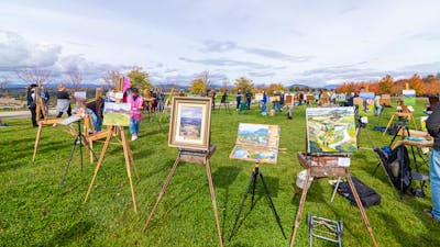 Artwork on display after the 2 hour Quick Draw Event