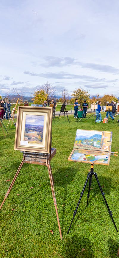 Artwork on display after the 2 hour Quick Draw Event