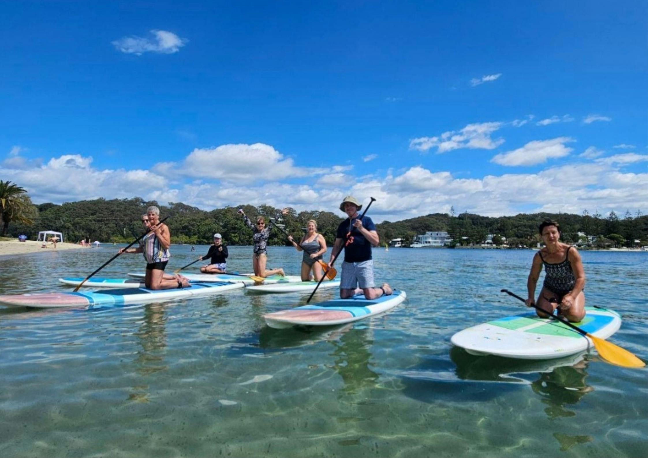 Fun Reunion with Friends, enjoying their Time out on the Water, with All Coast Paddle Board Hire.