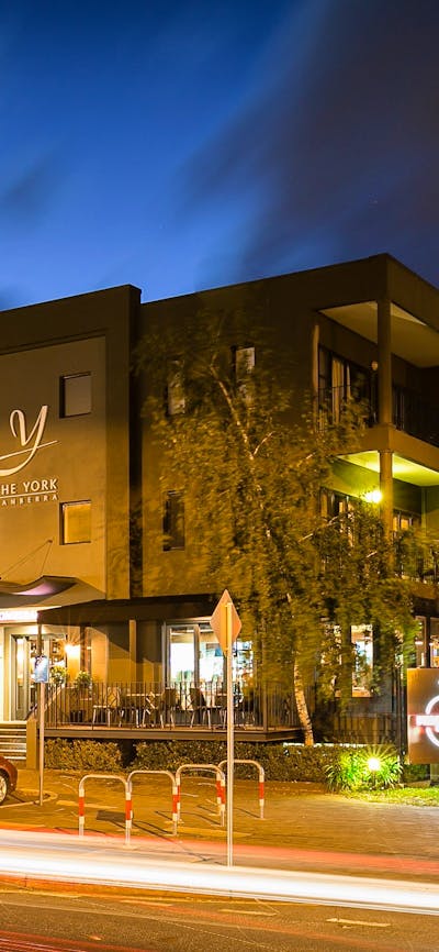 External night shot of the building