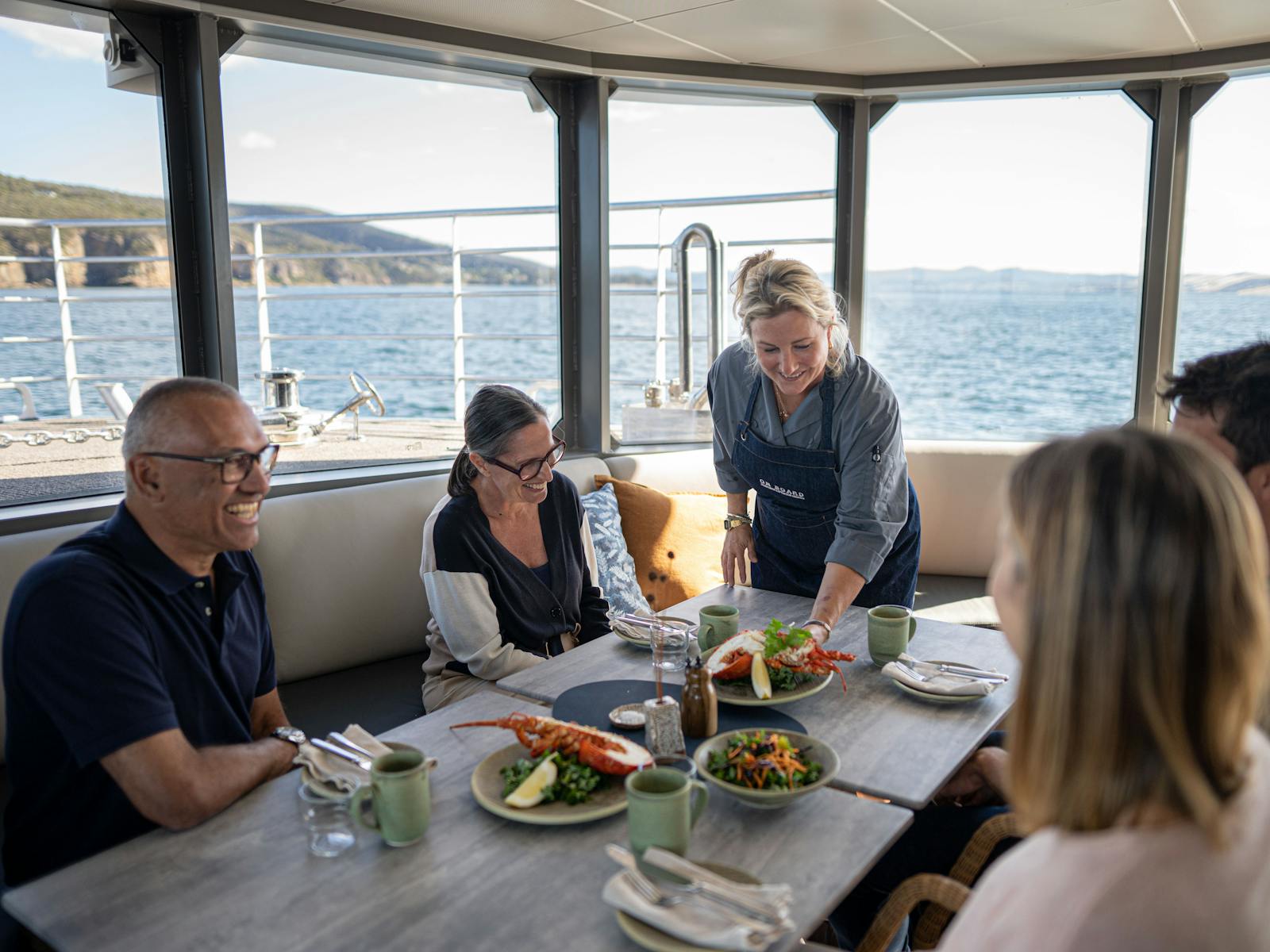 On Board's chef prepares meals of gourmet Tasmanian seafood