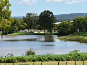 Overview of lake and skate park