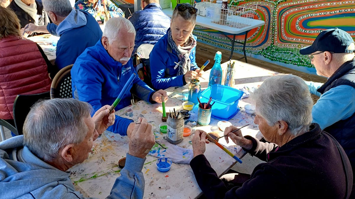 guests at the  Desert Dreaming Centre participating in activities