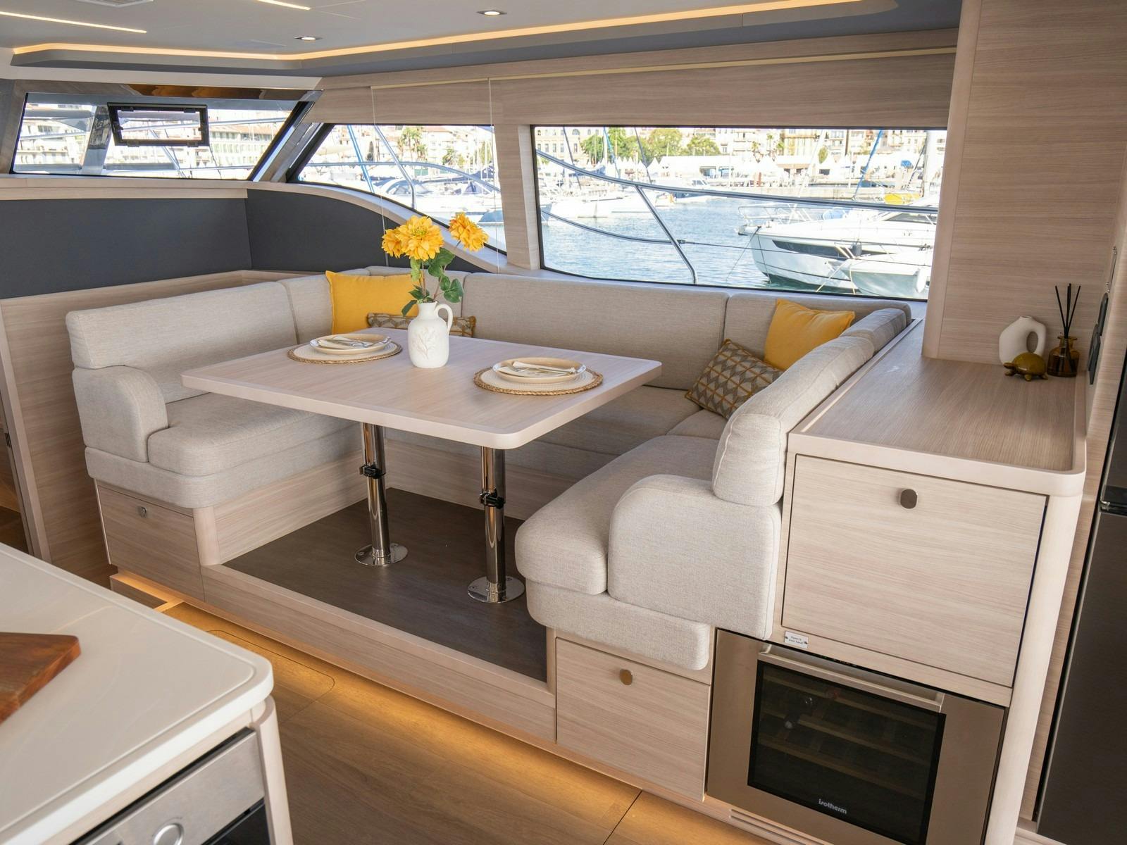 Saloon lounge on boat