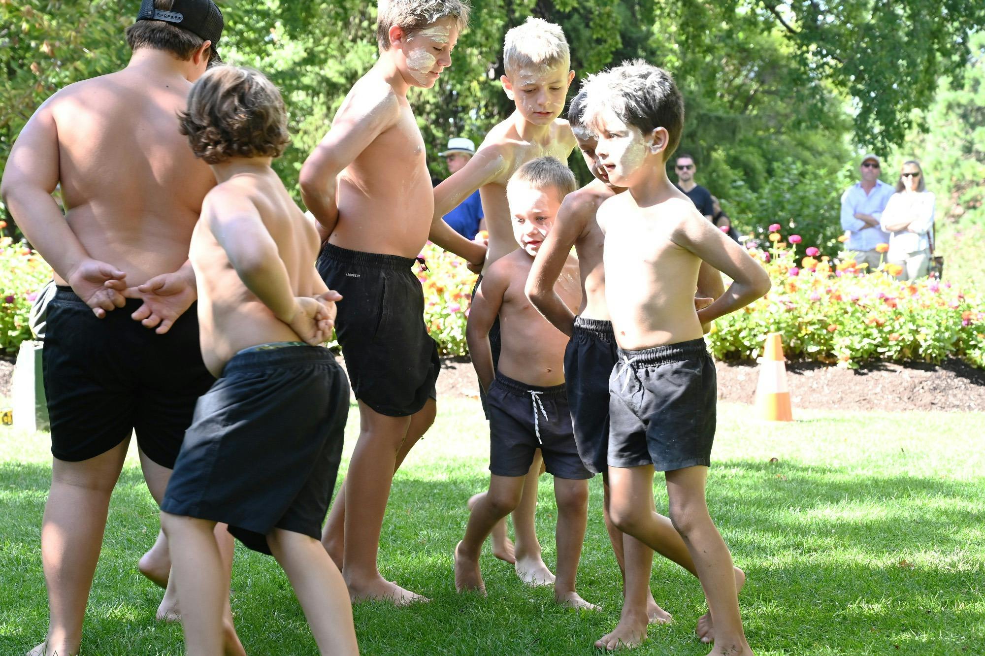 Children perform an Indigenous cultural dance.