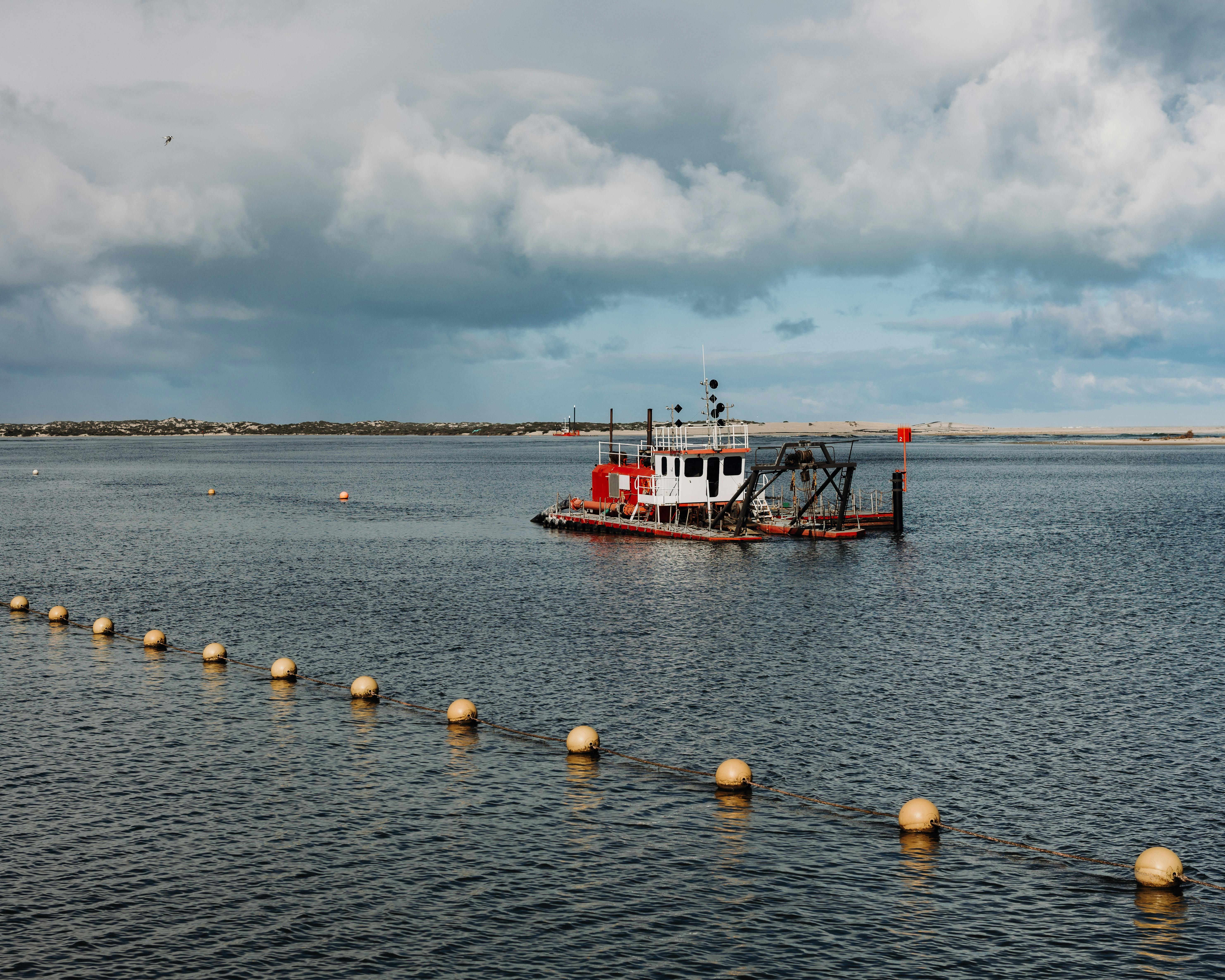 The Dredge that operates at the Murray Mouth
