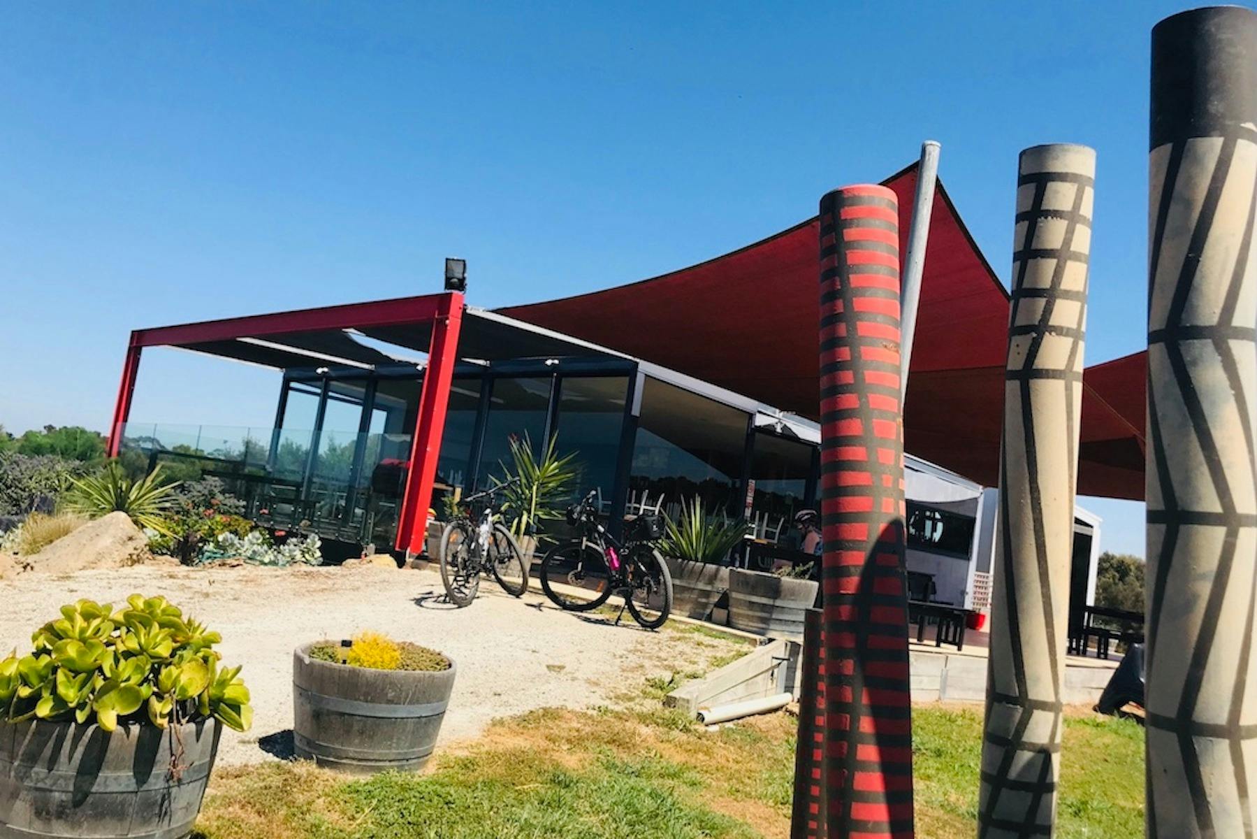 cycling into banks winery bellarine peninsulafor wine tasting