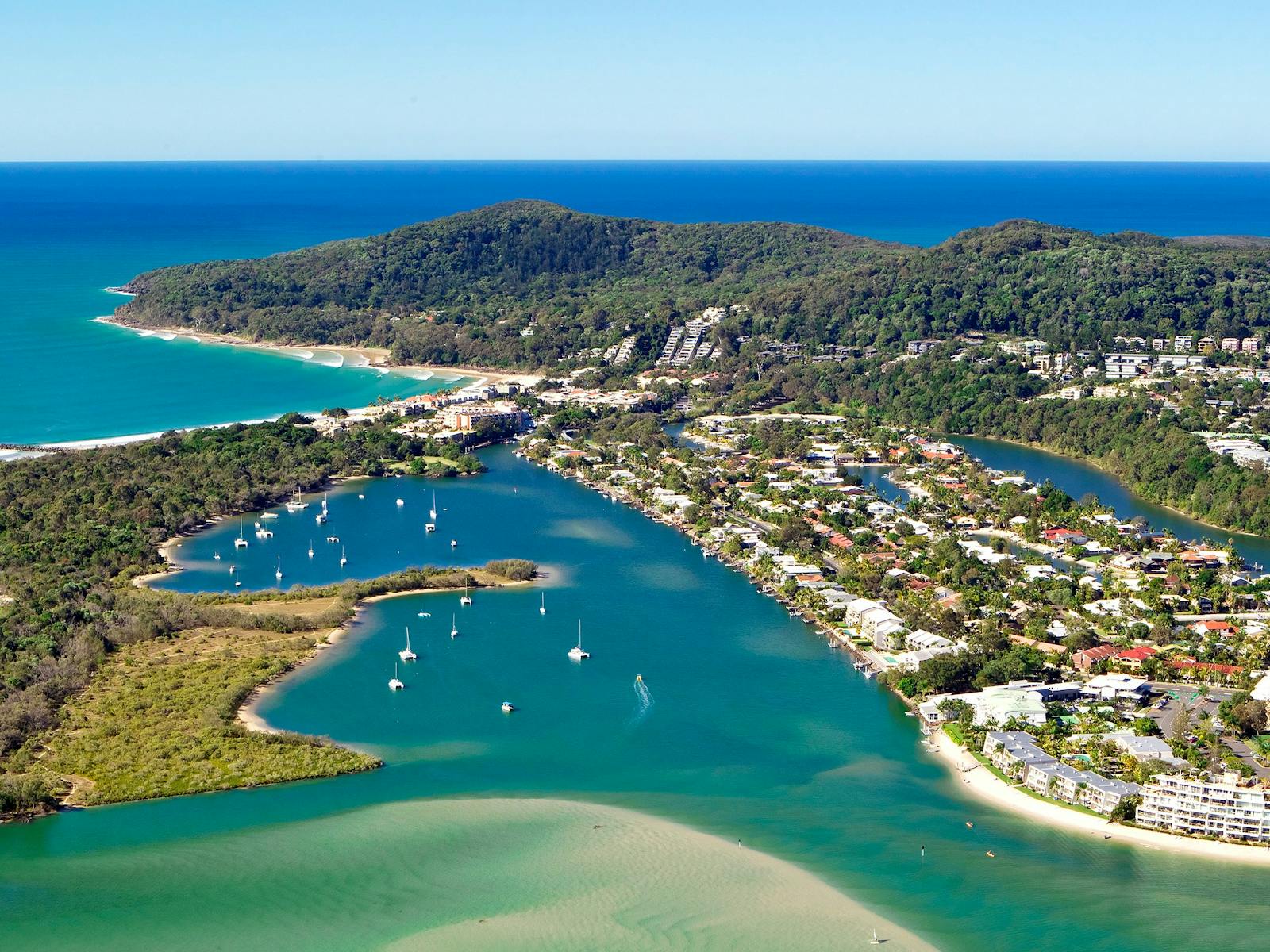 Ariel view of Noosa Sound