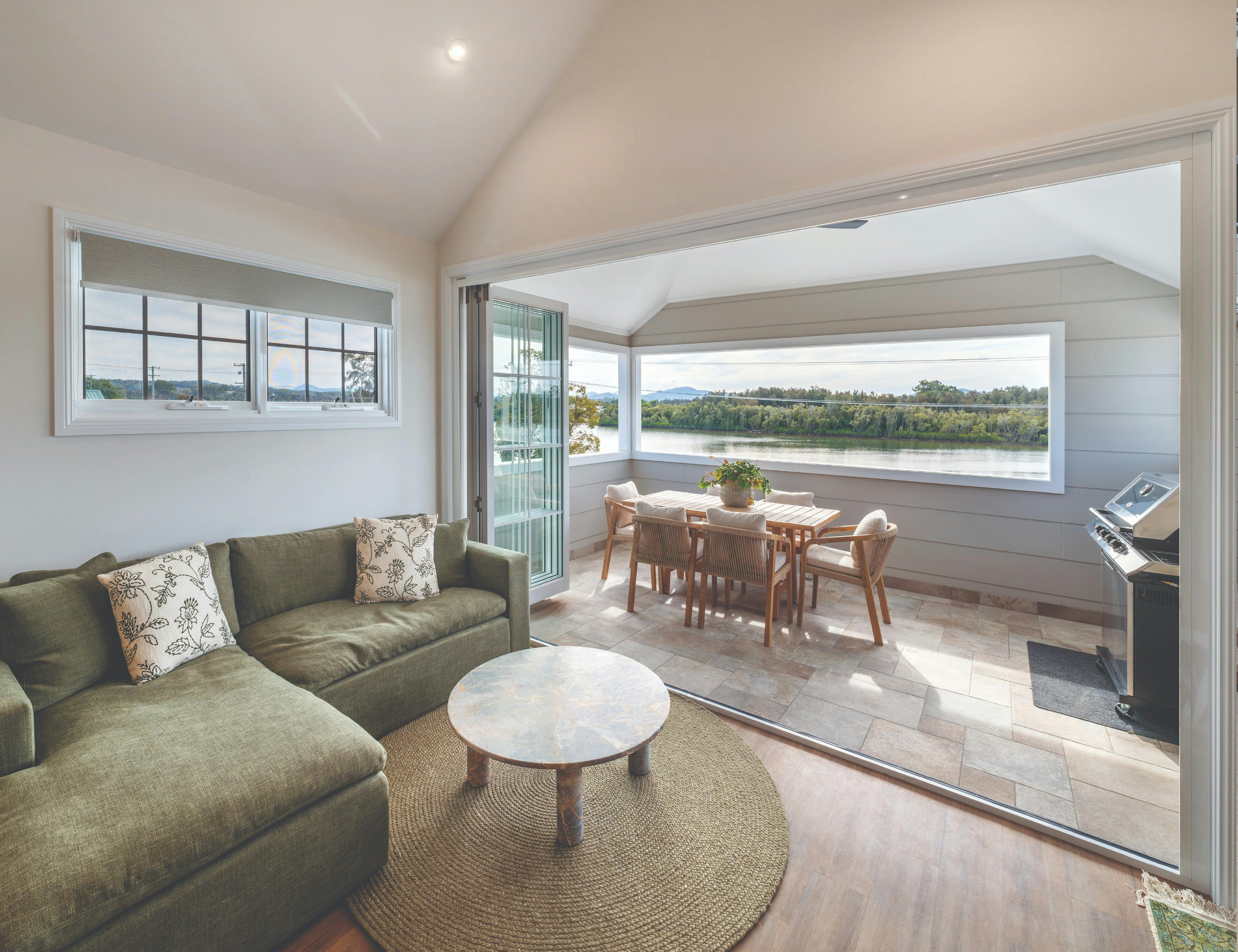 One of three suites within the River House - contemporary furnishings in the Bridge & Terrace Suites