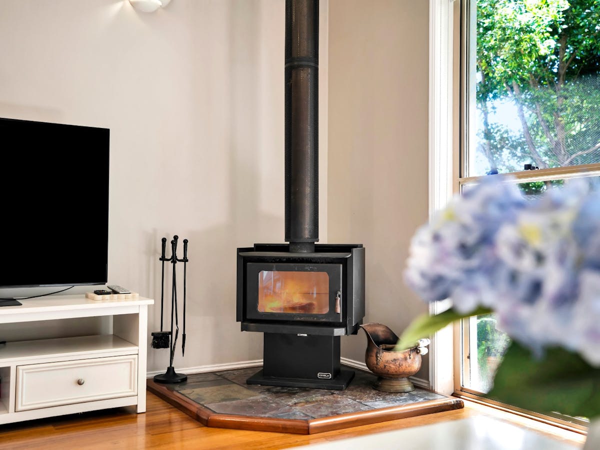 Wood fireplace for those cool nights
