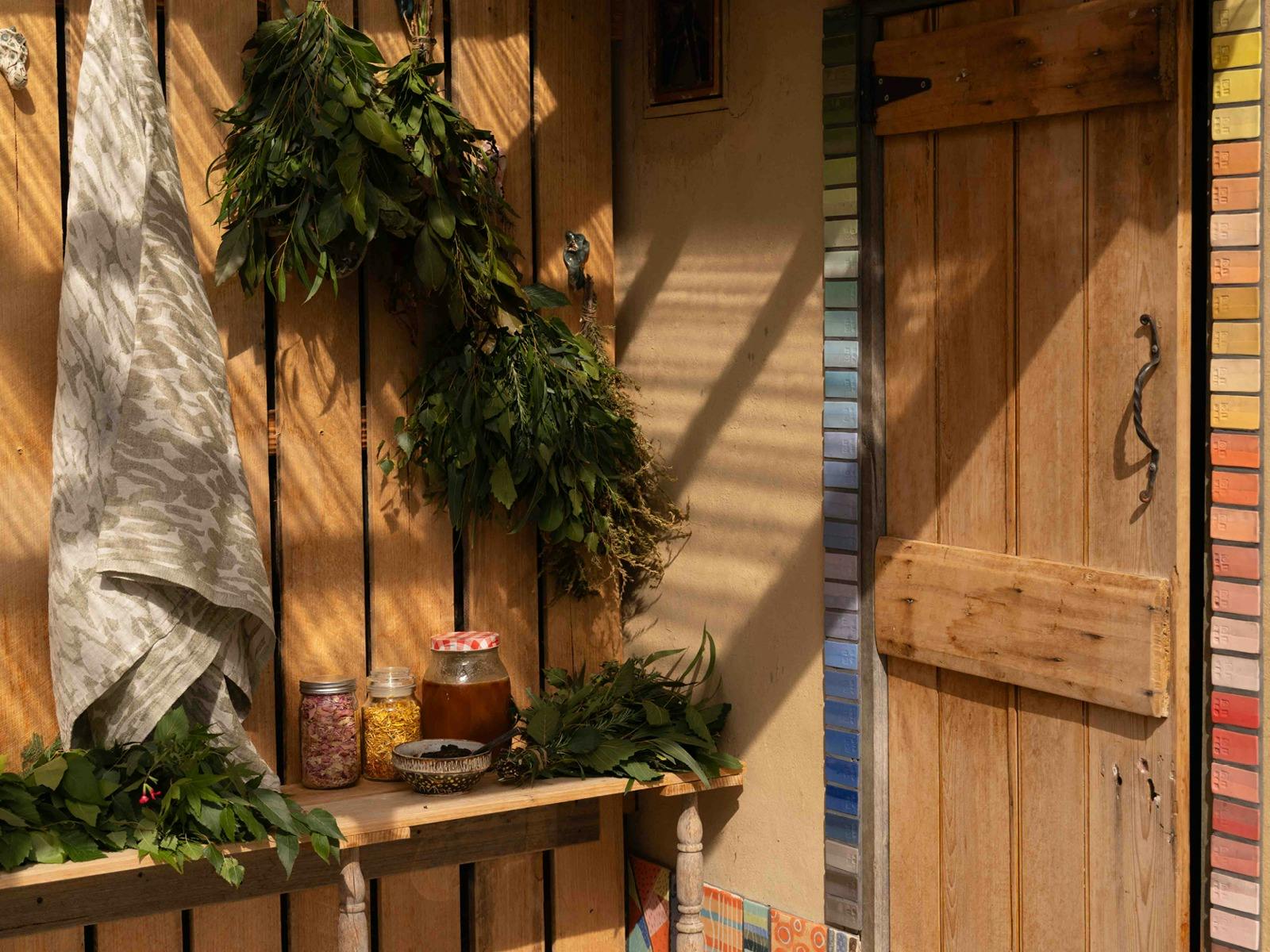 An image of a traditional Finnish sauna