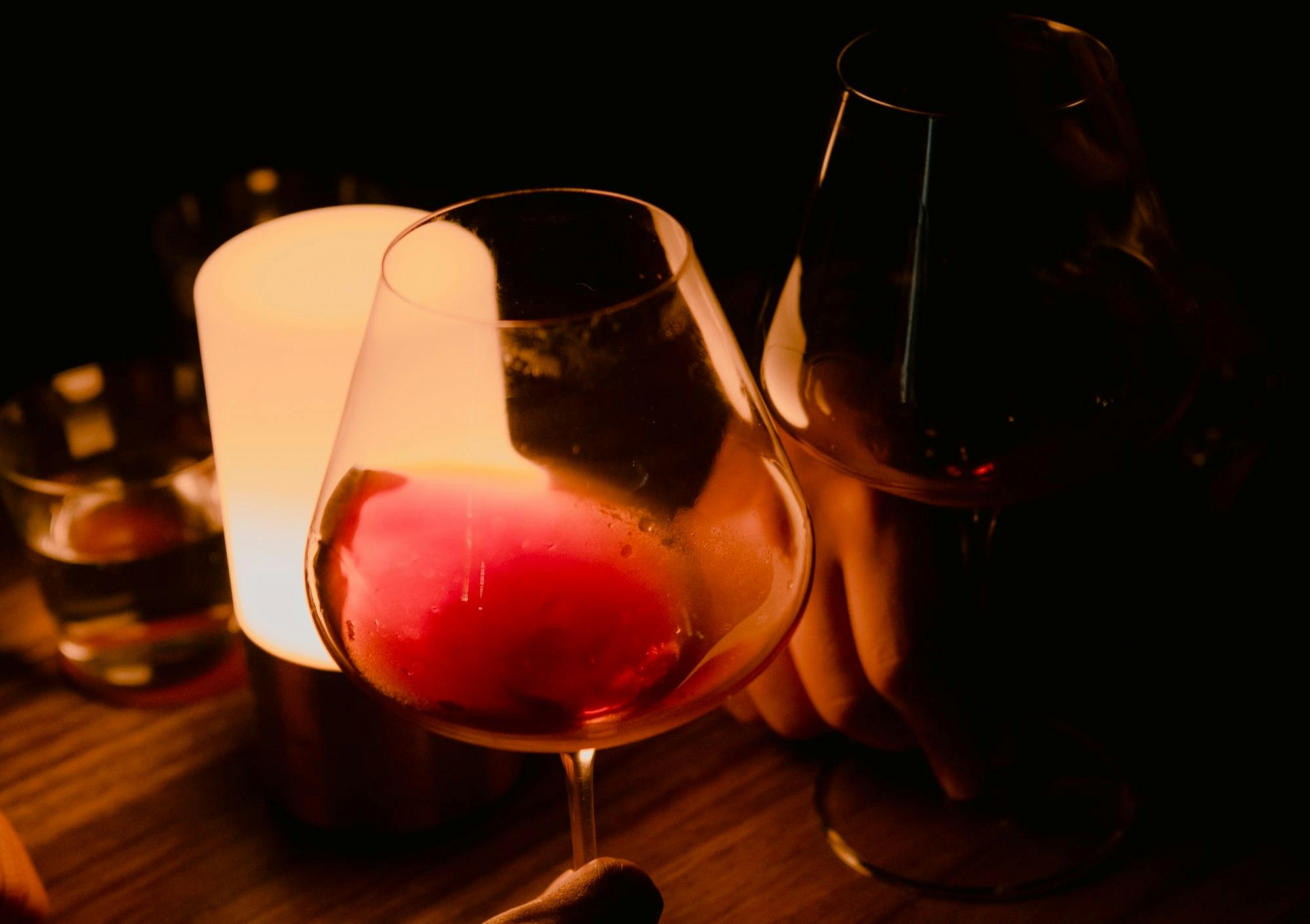 Aalia Wine Room - glass of red wine