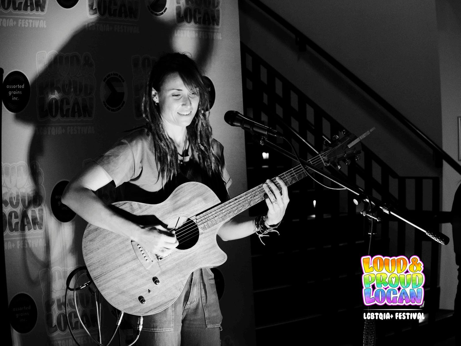 Majelen performing at Loud and Proud Logan - LGBTQIA+ festival