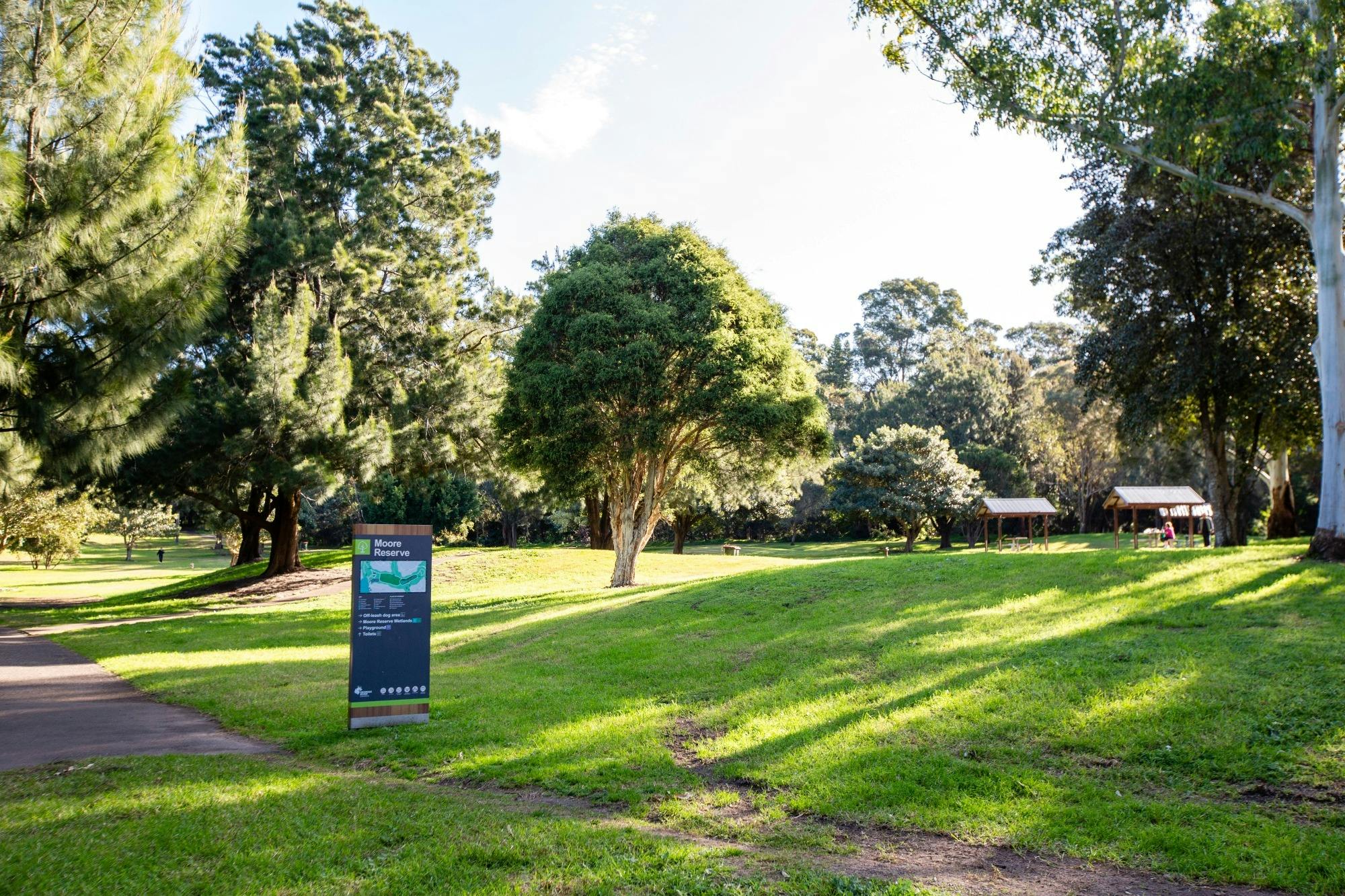 Picnic Area with Signage at Moore Reserve