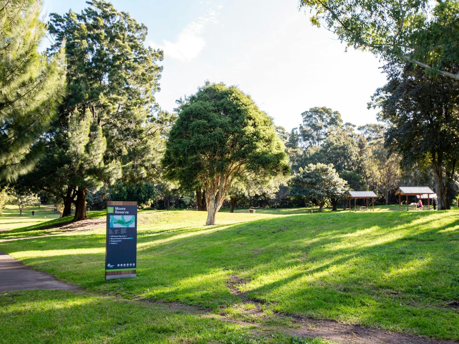 Picnic Area with Signage at Moore Reserve