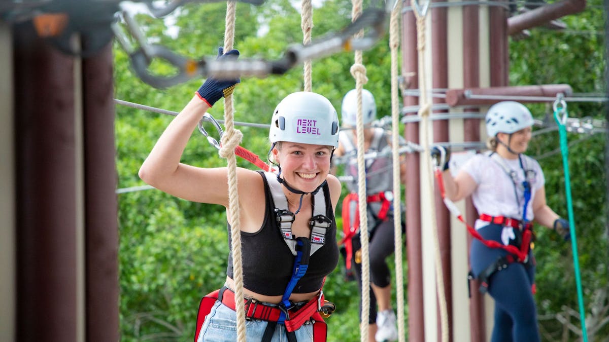 Climb up on courses ranging from 5-18m above the ground
