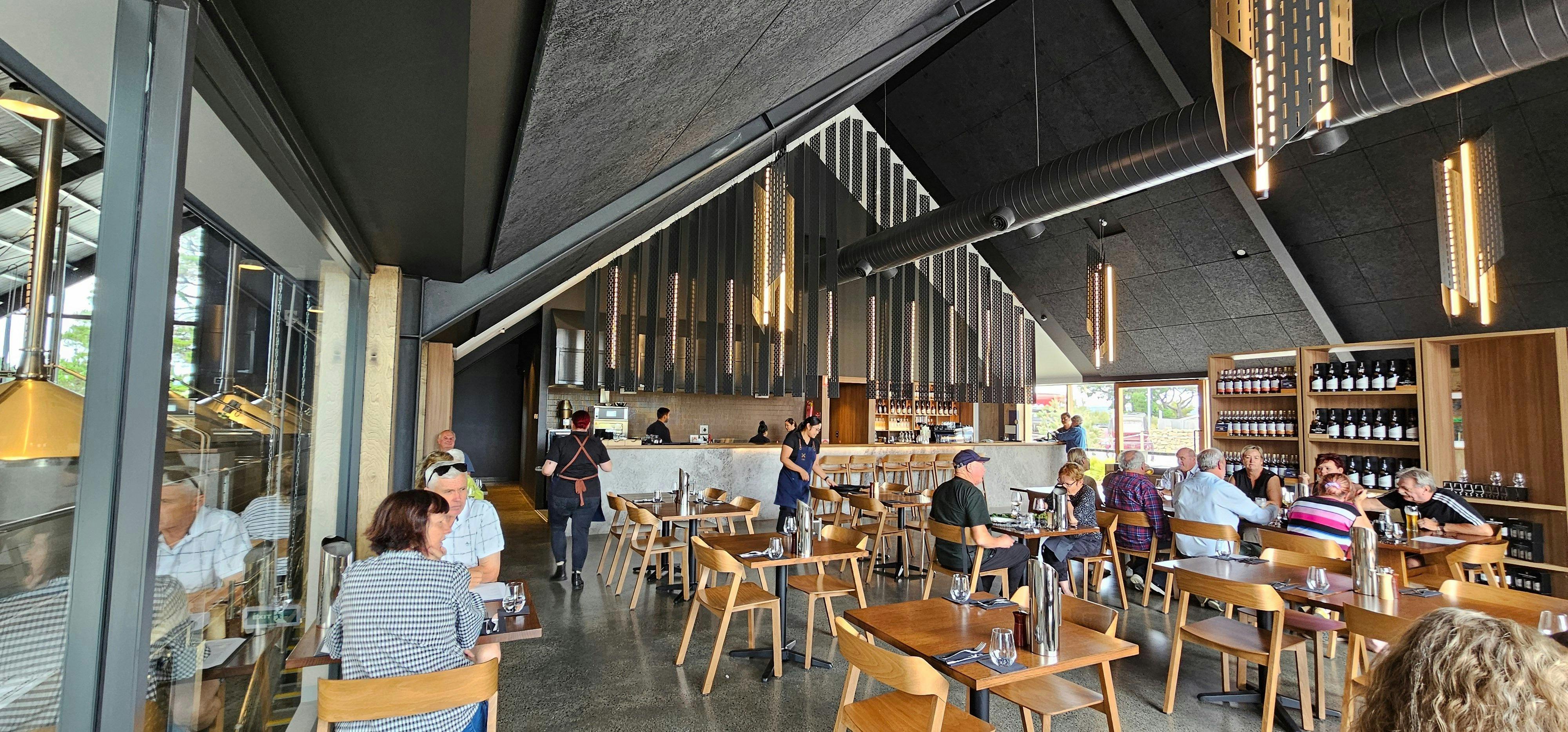 The dining room at Callington Mill Distillery restaurant in Oatlands