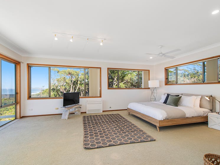 Master bedroom with ocean views and ensuite