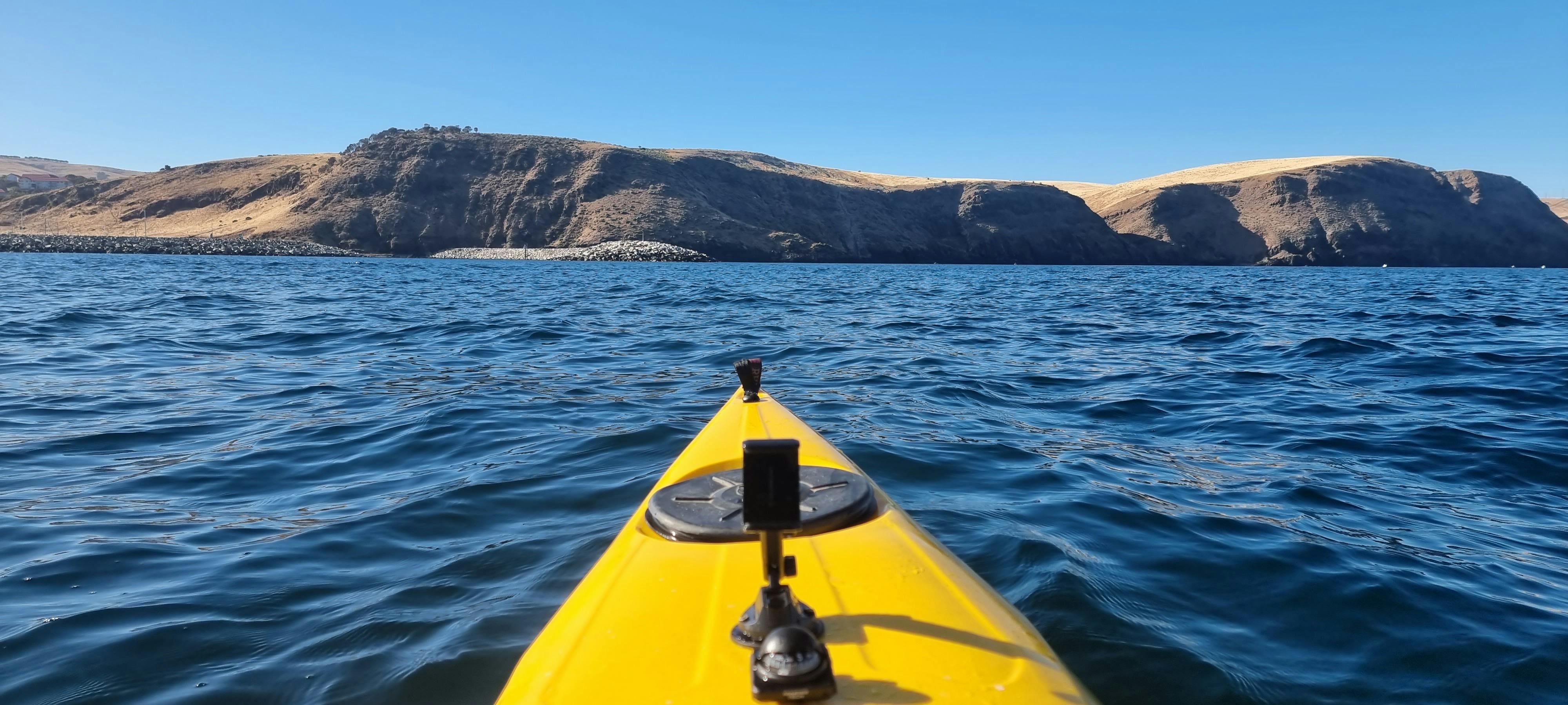 sea kayak facing the cliffs of the Fleurieu coast