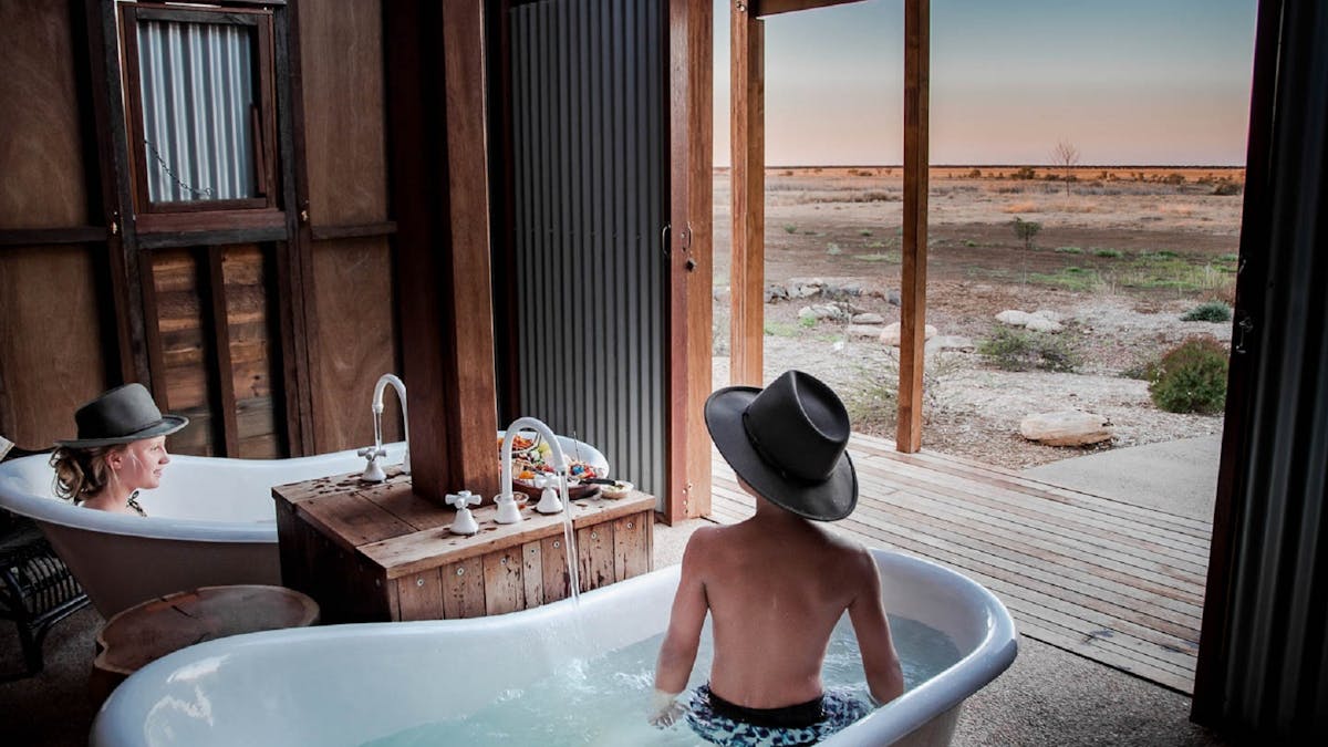 people in baths at Julia Creek Artesian Baths