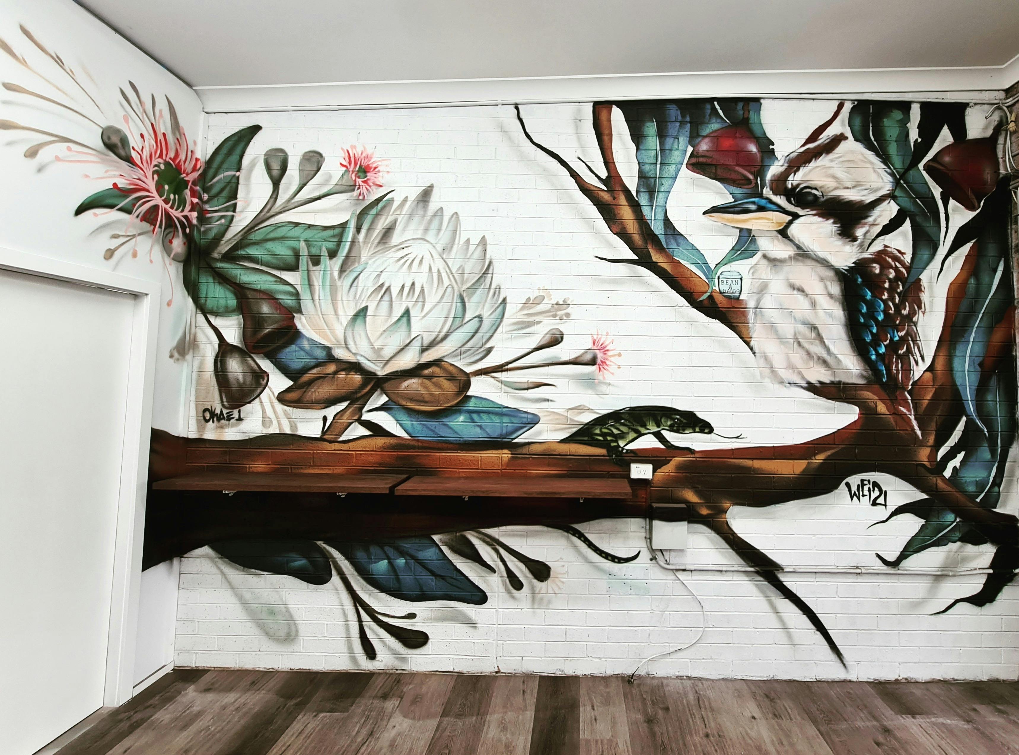 Mural at Bean 2 Bargo Cafe