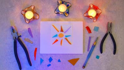 Tealight holders with materials to make