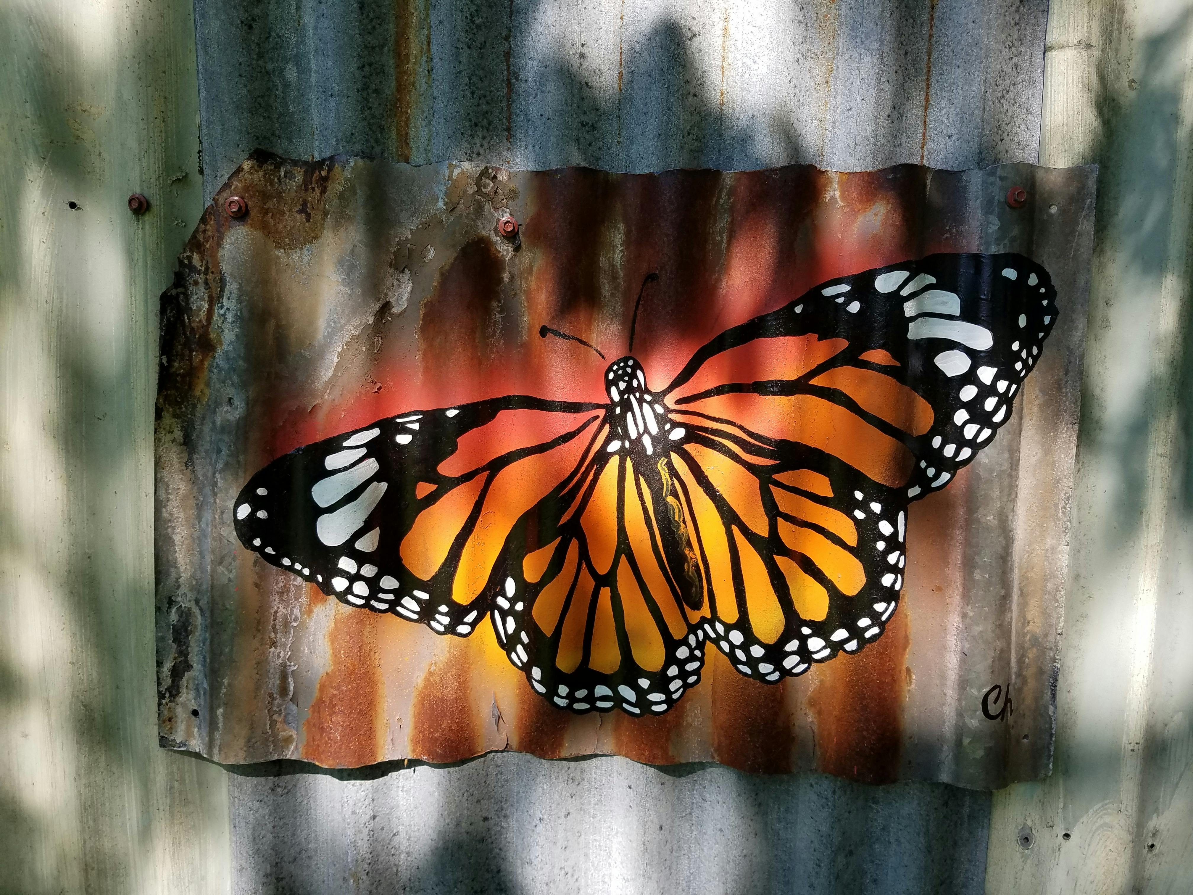 Corrugated iron painting