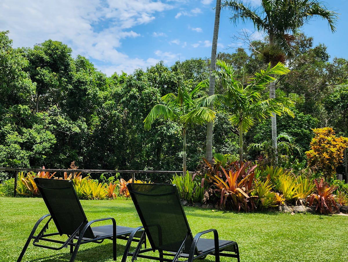 Sunlounges on Mungumby Lodge lawn
