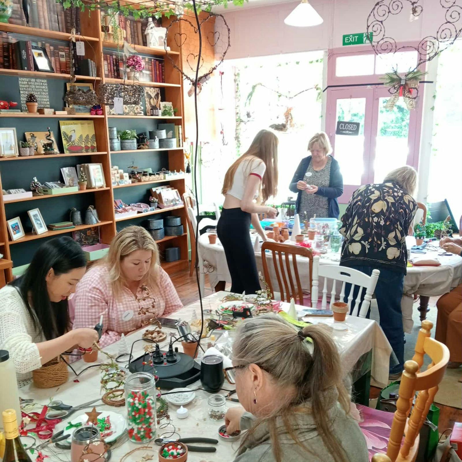 Inside of our workshop with guests making and creating